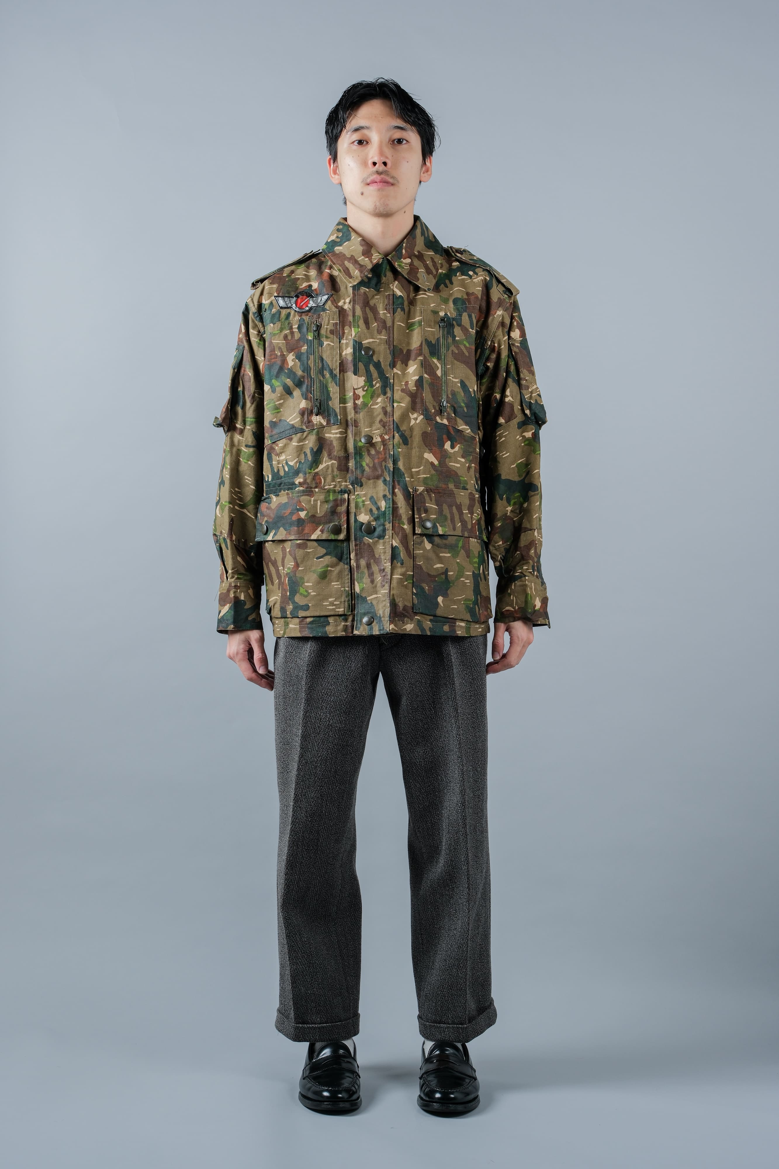 【~60's】Spanish Army Brown Amoeba Camouflage Paratrooper Jacket Size.2