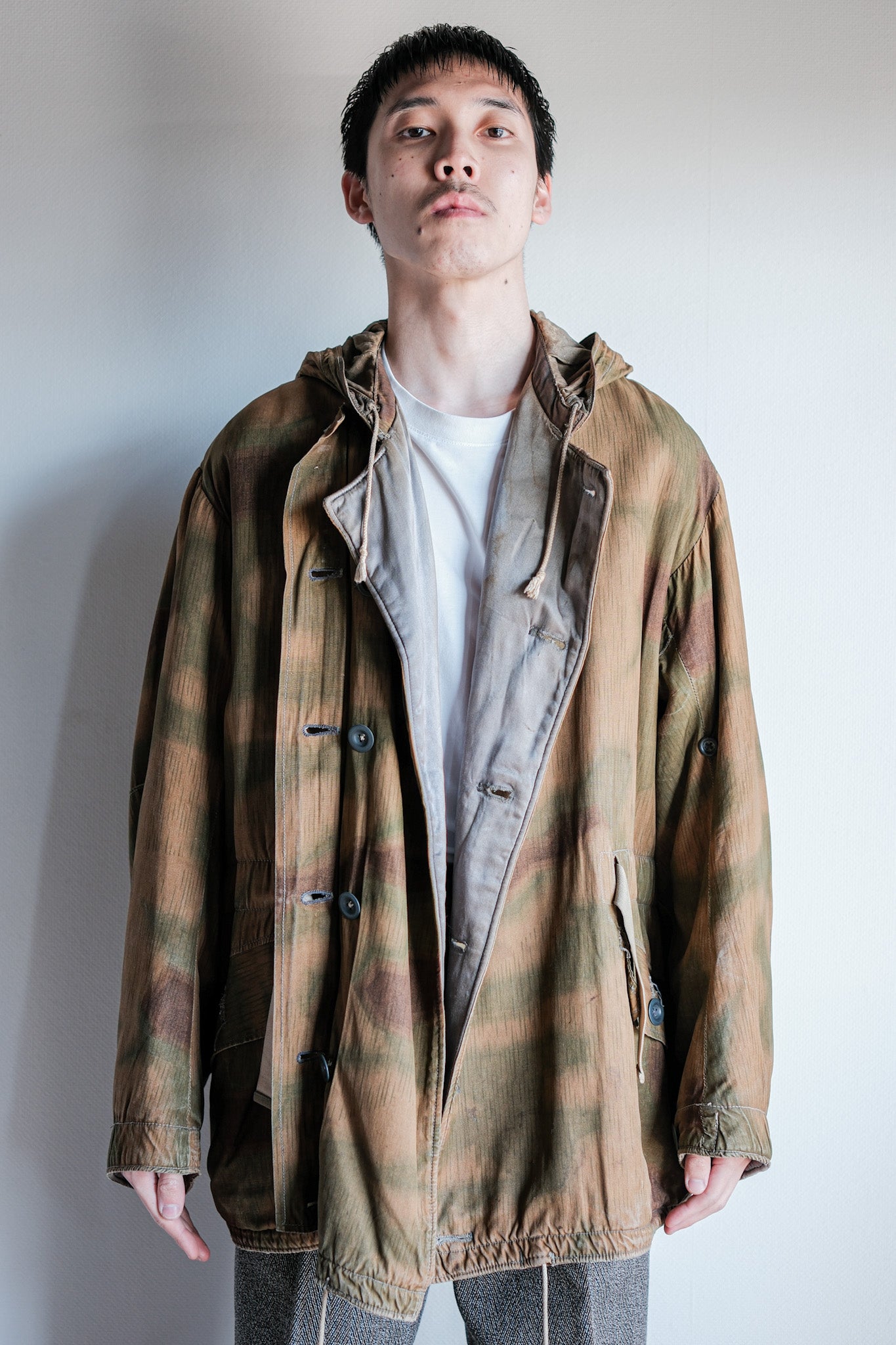 【~40's】WWⅡ German Army Sumpftarnmuster 44 Camouflage 43 Pattern Winter Parka "Wehrmacht"