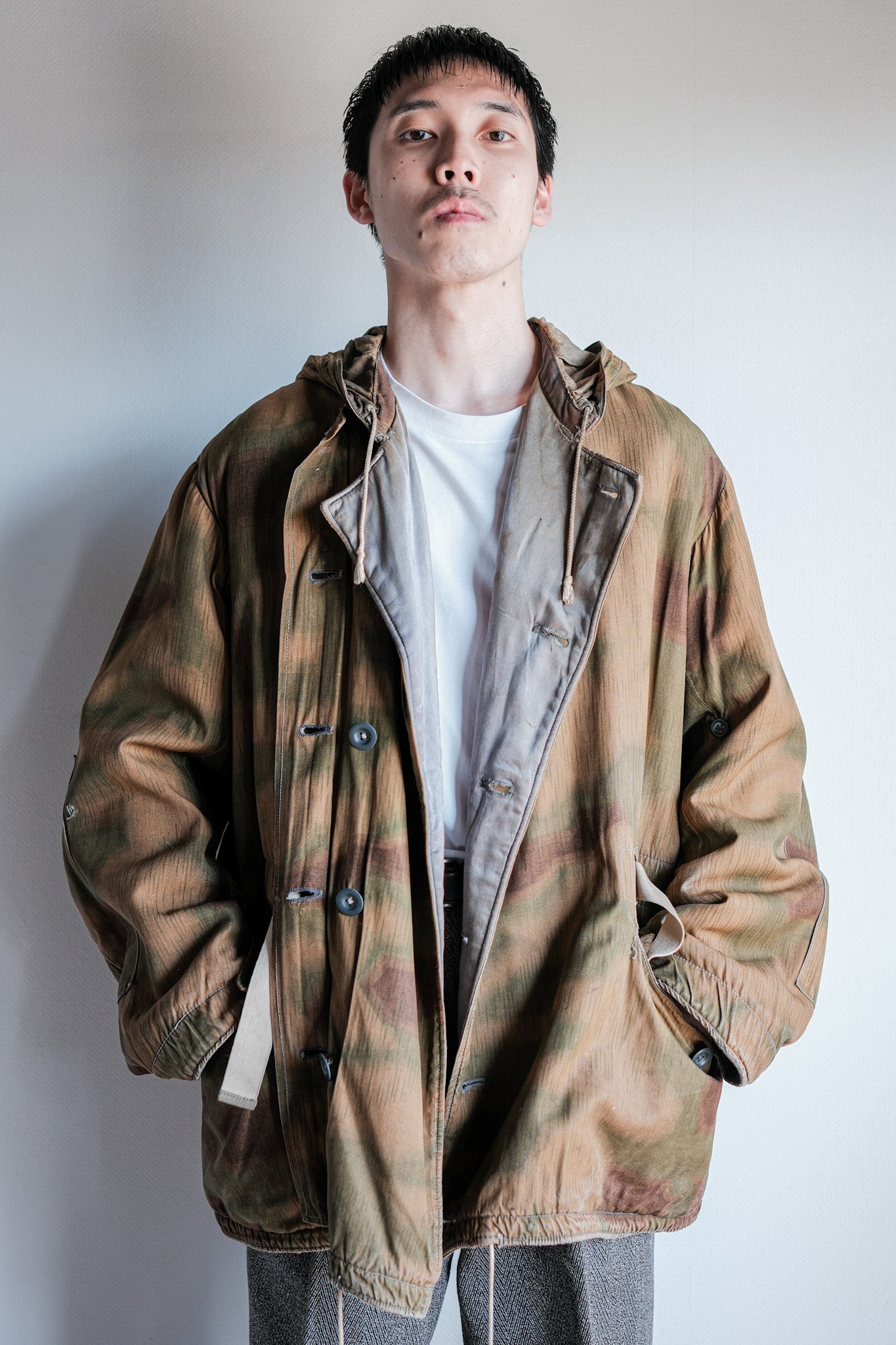 【~40's】WWⅡ German Army Sumpftarnmuster 44 Camouflage 43 Pattern Winter Parka "Wehrmacht"