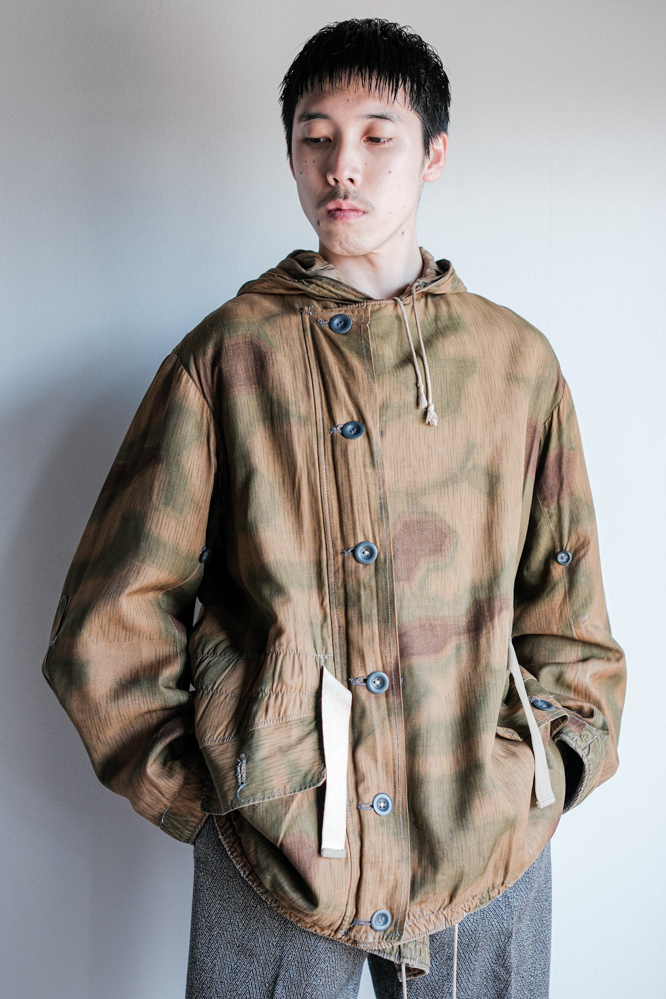 【~40's】WWⅡ German Army Sumpftarnmuster 44 Camouflage 43 Pattern Winter Parka "Wehrmacht"
