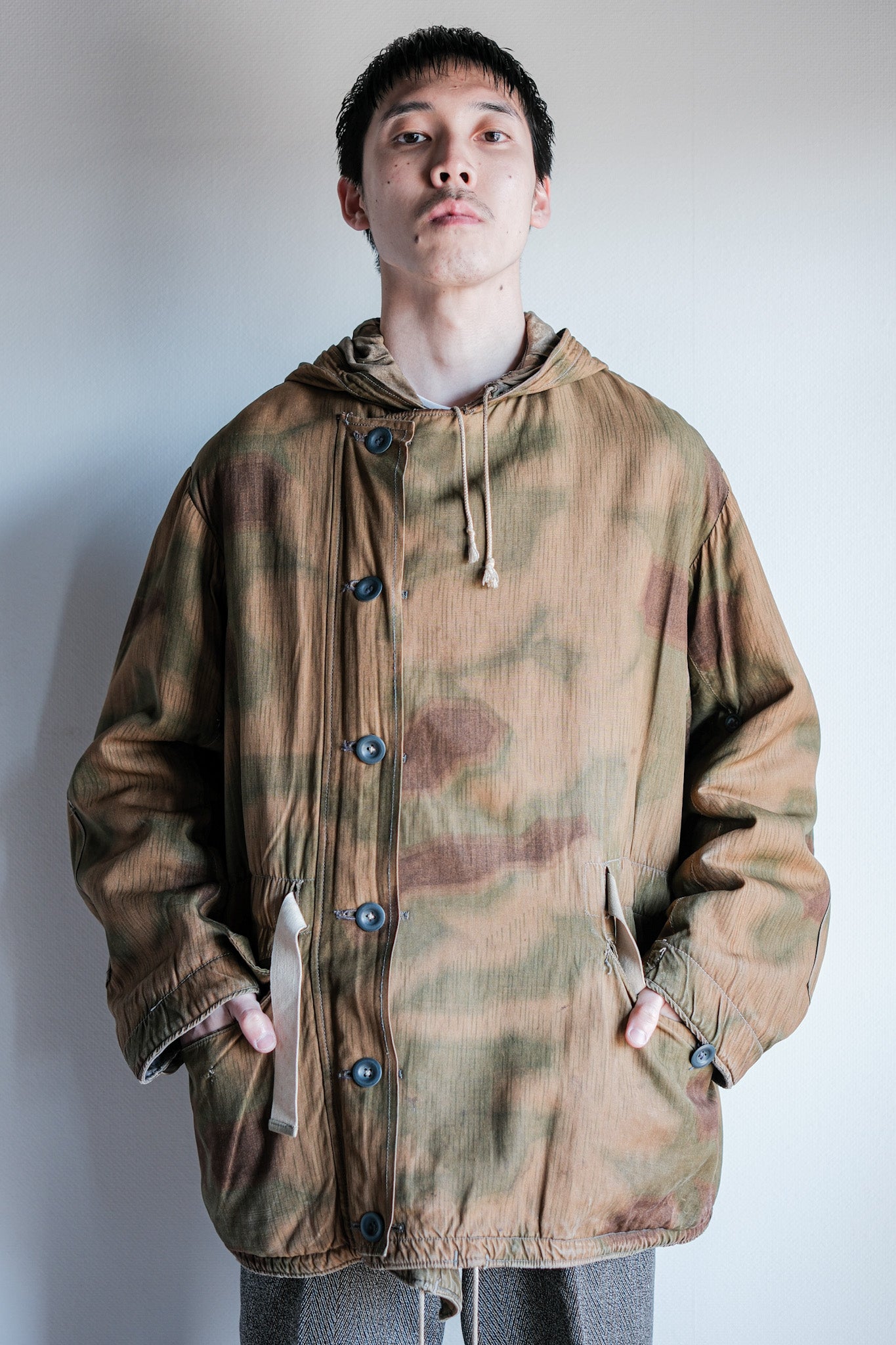 【~40's】WWⅡ German Army Sumpftarnmuster 44 Camouflage 43 Pattern Winter Parka "Wehrmacht"