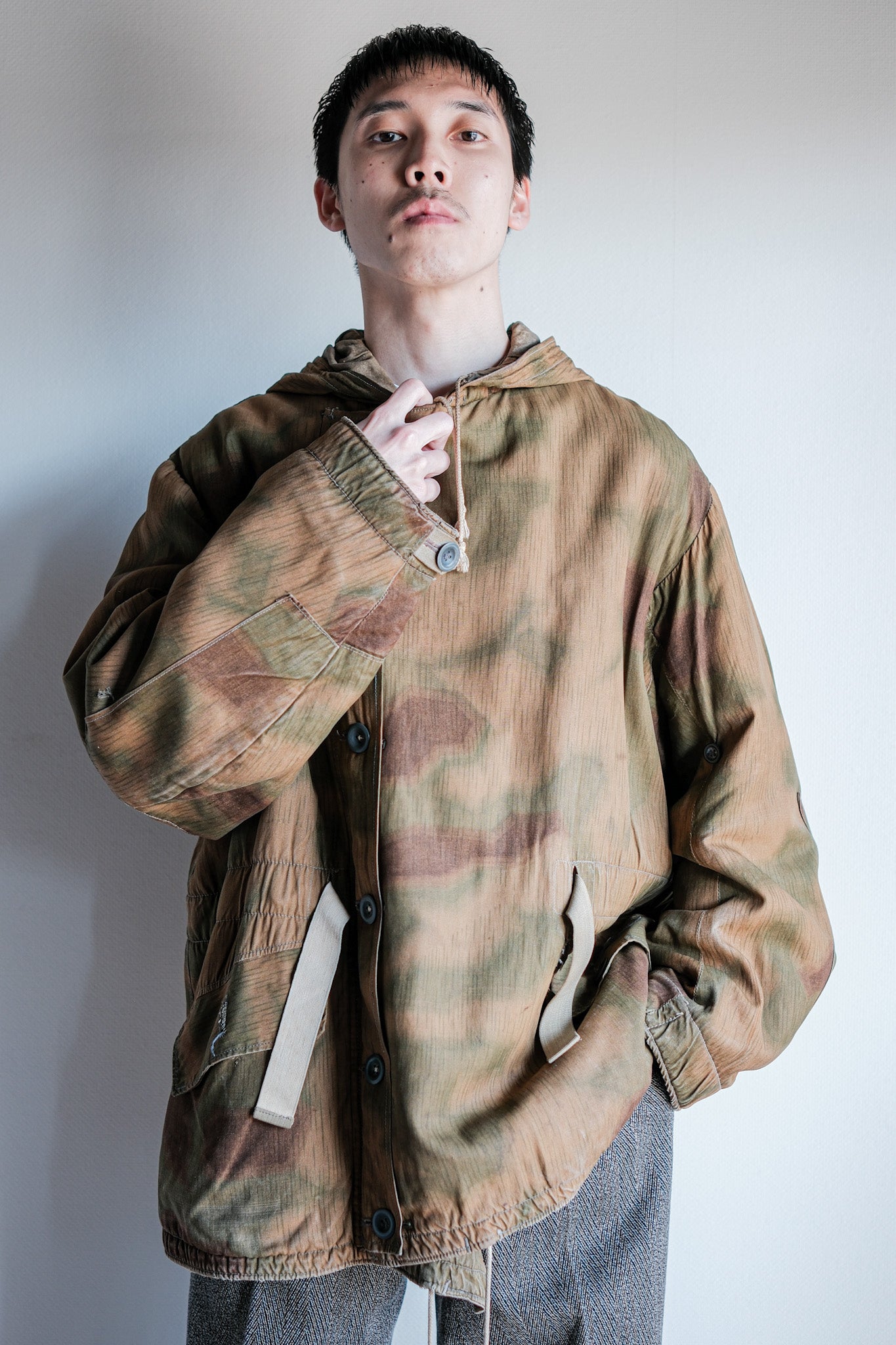 【~40's】WWⅡ German Army Sumpftarnmuster 44 Camouflage 43 Pattern Winter Parka "Wehrmacht"