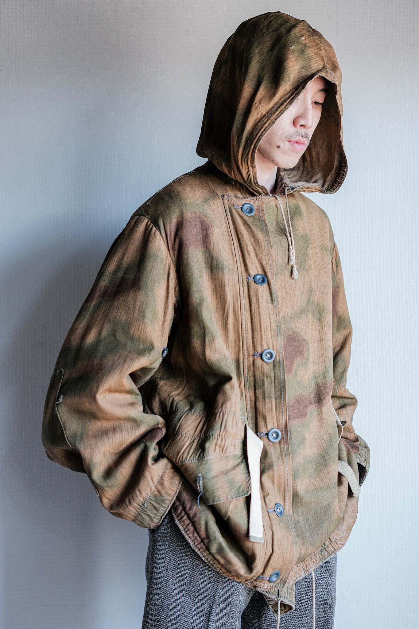 【~40's】WWⅡ German Army Sumpftarnmuster 44 Camouflage 43 Pattern Winter Parka "Wehrmacht"