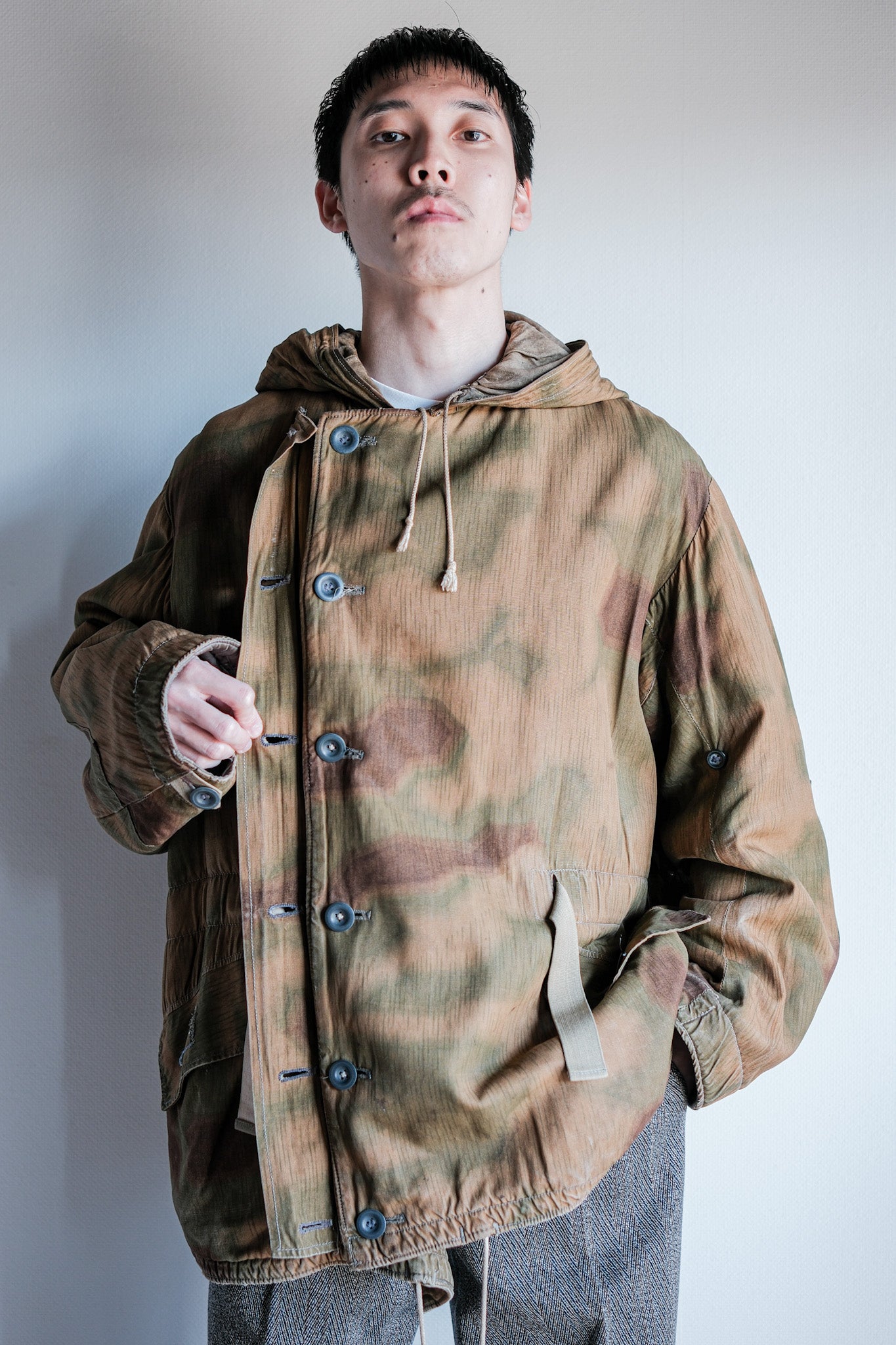 【~40's】WWⅡ German Army Sumpftarnmuster 44 Camouflage 43 Pattern Winter Parka "Wehrmacht"