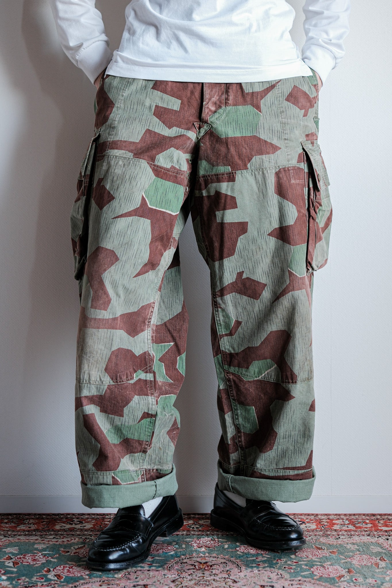 【~50's】German Army Splinter Camouflage Paratrooper Trousers Size.177-100