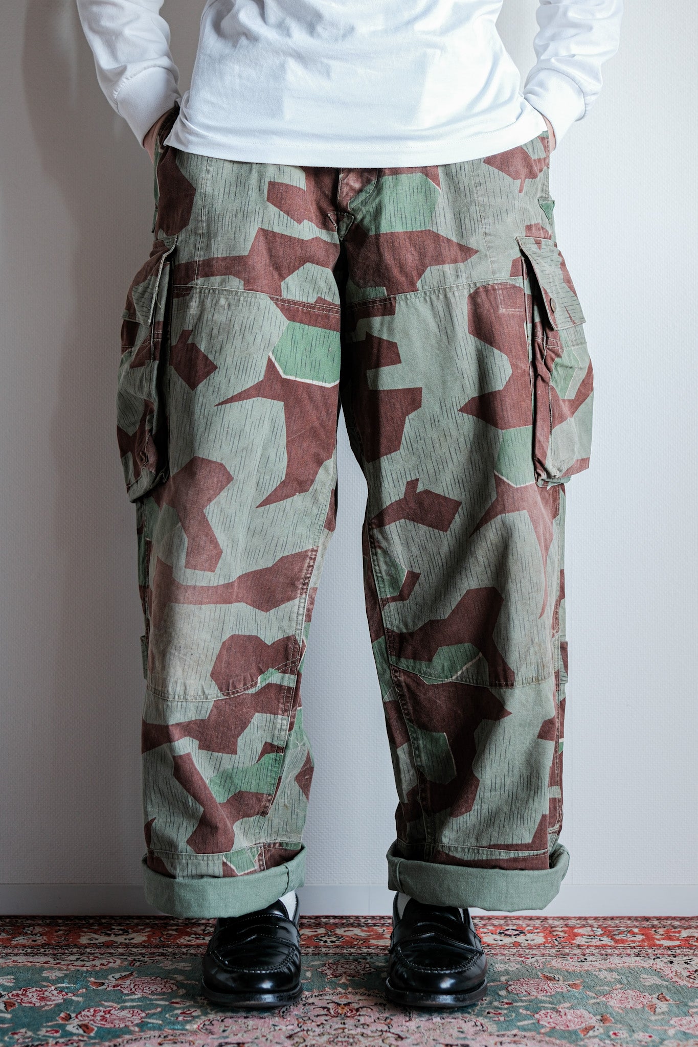 【~50's】German Army Splinter Camouflage Paratrooper Trousers Size.177-100