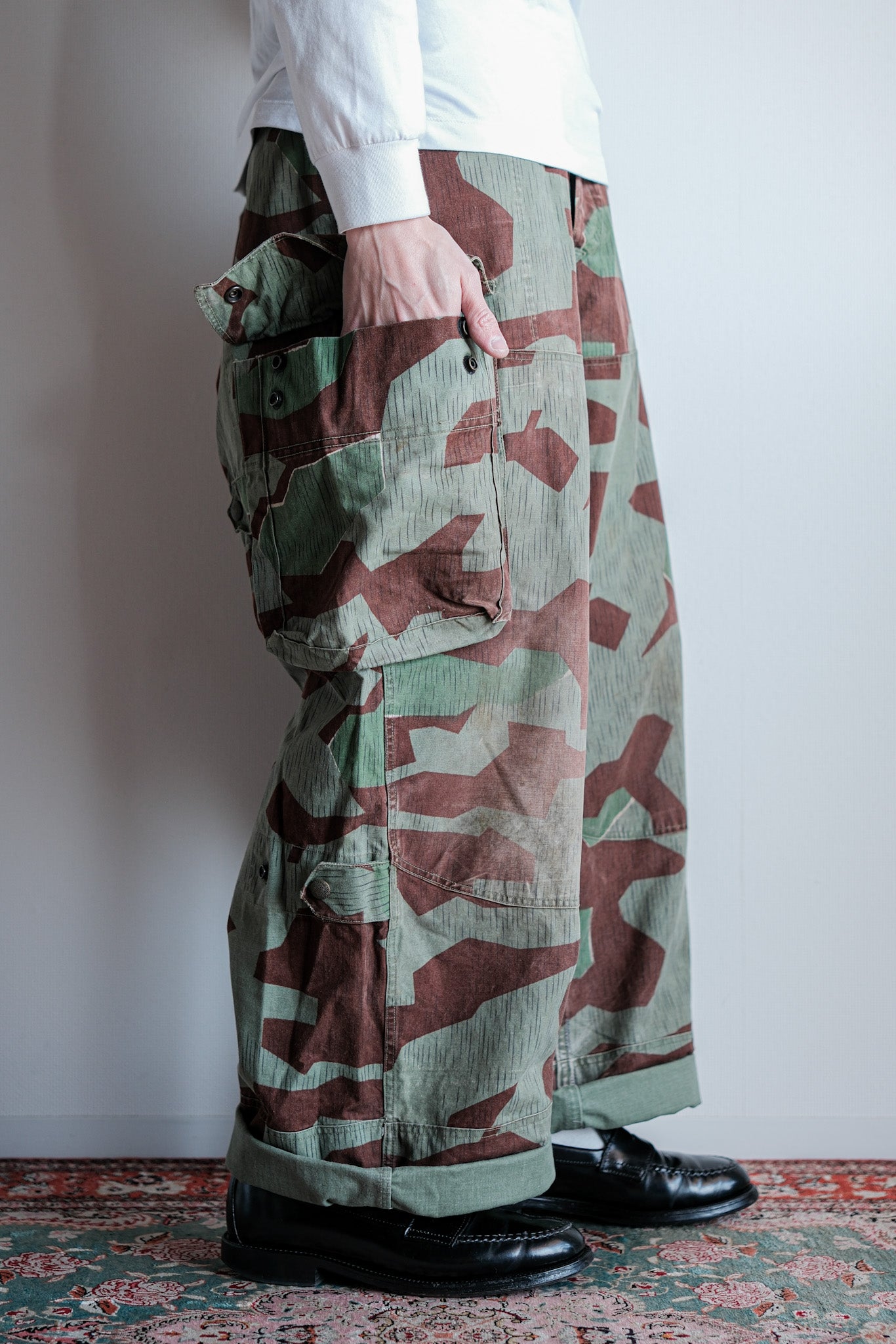 【~50's】German Army Splinter Camouflage Paratrooper Trousers Size.177-100
