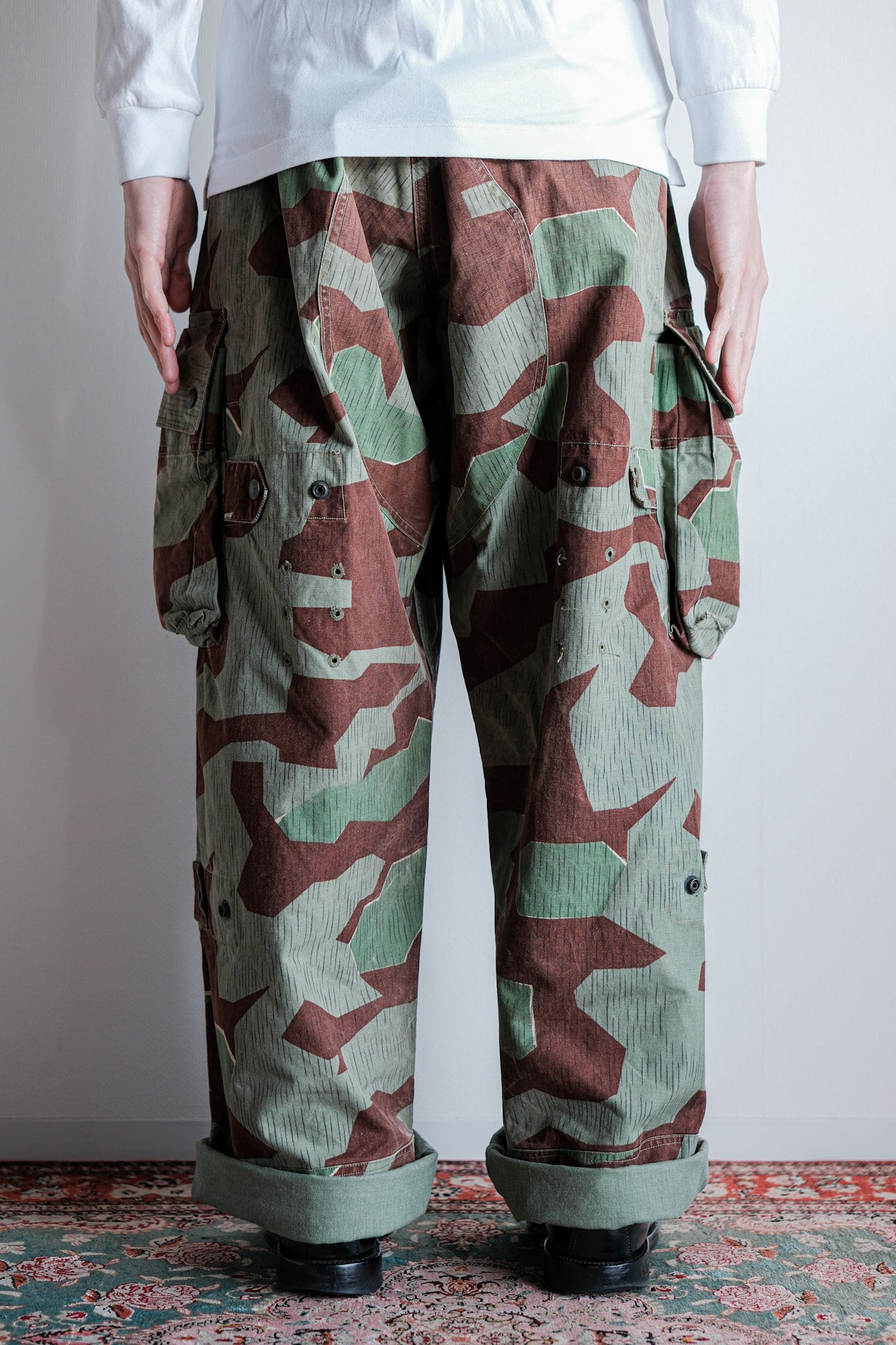 【~50's】German Army Splinter Camouflage Paratrooper Trousers Size.177-100