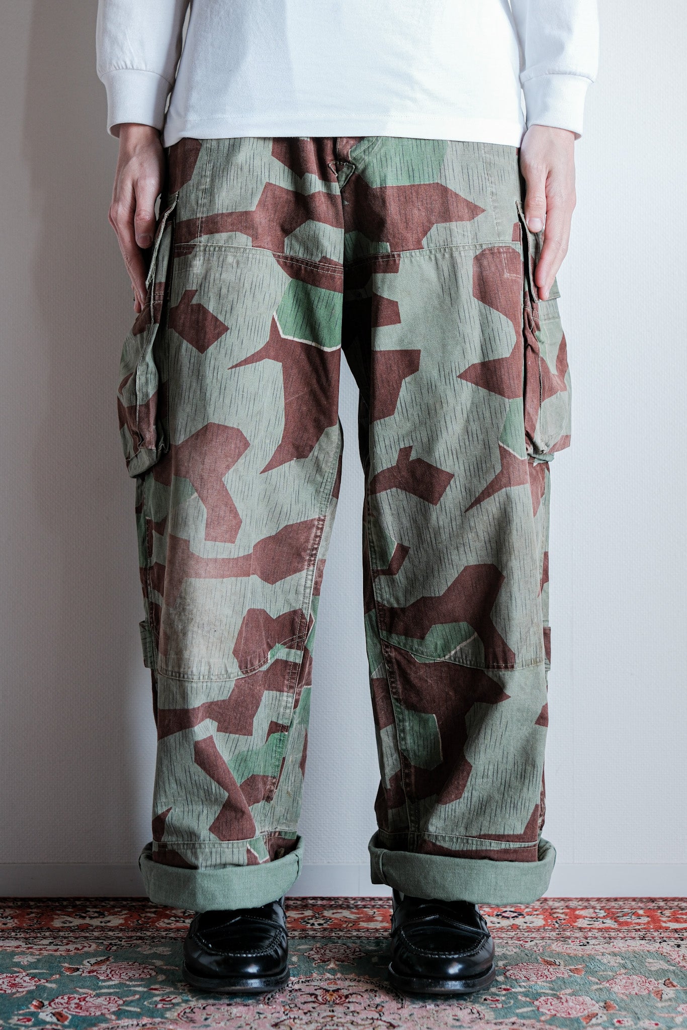 【~50's】German Army Splinter Camouflage Paratrooper Trousers Size.177-100