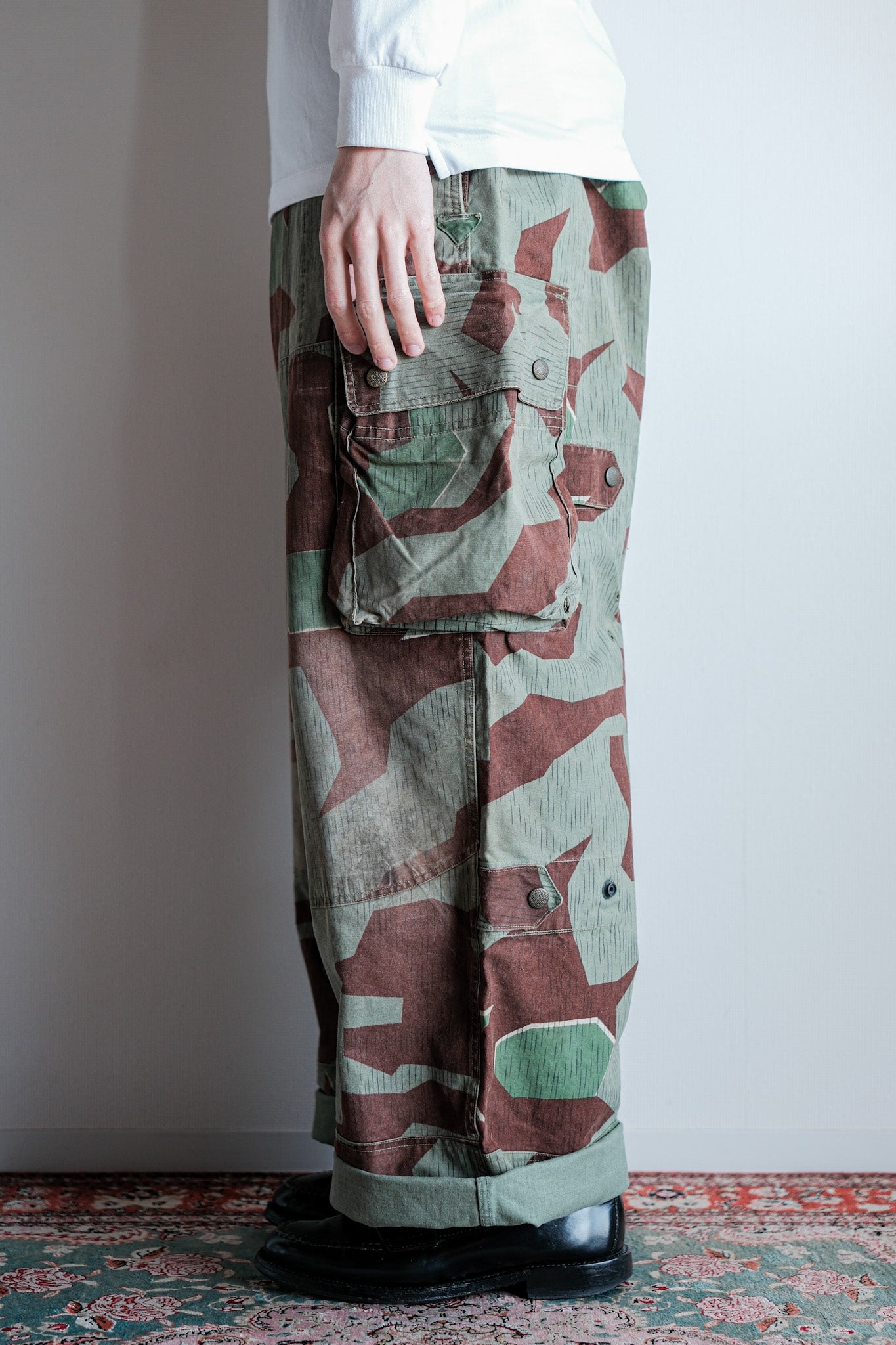 【~50's】German Army Splinter Camouflage Paratrooper Trousers Size.177-100
