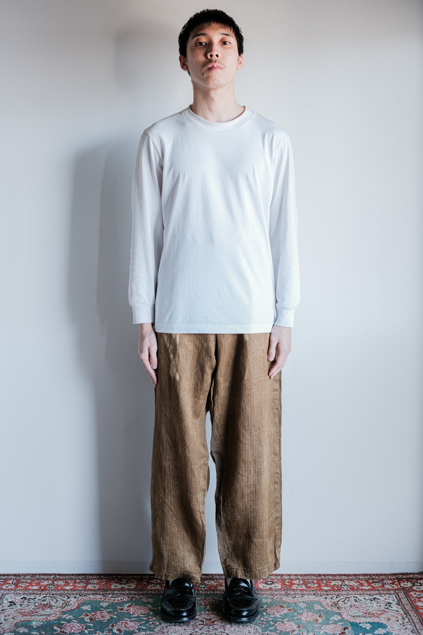 【~40's】WWⅡ German Army Drillich HBT Linen Trousers "Unusual Color" "Wehrmacht"