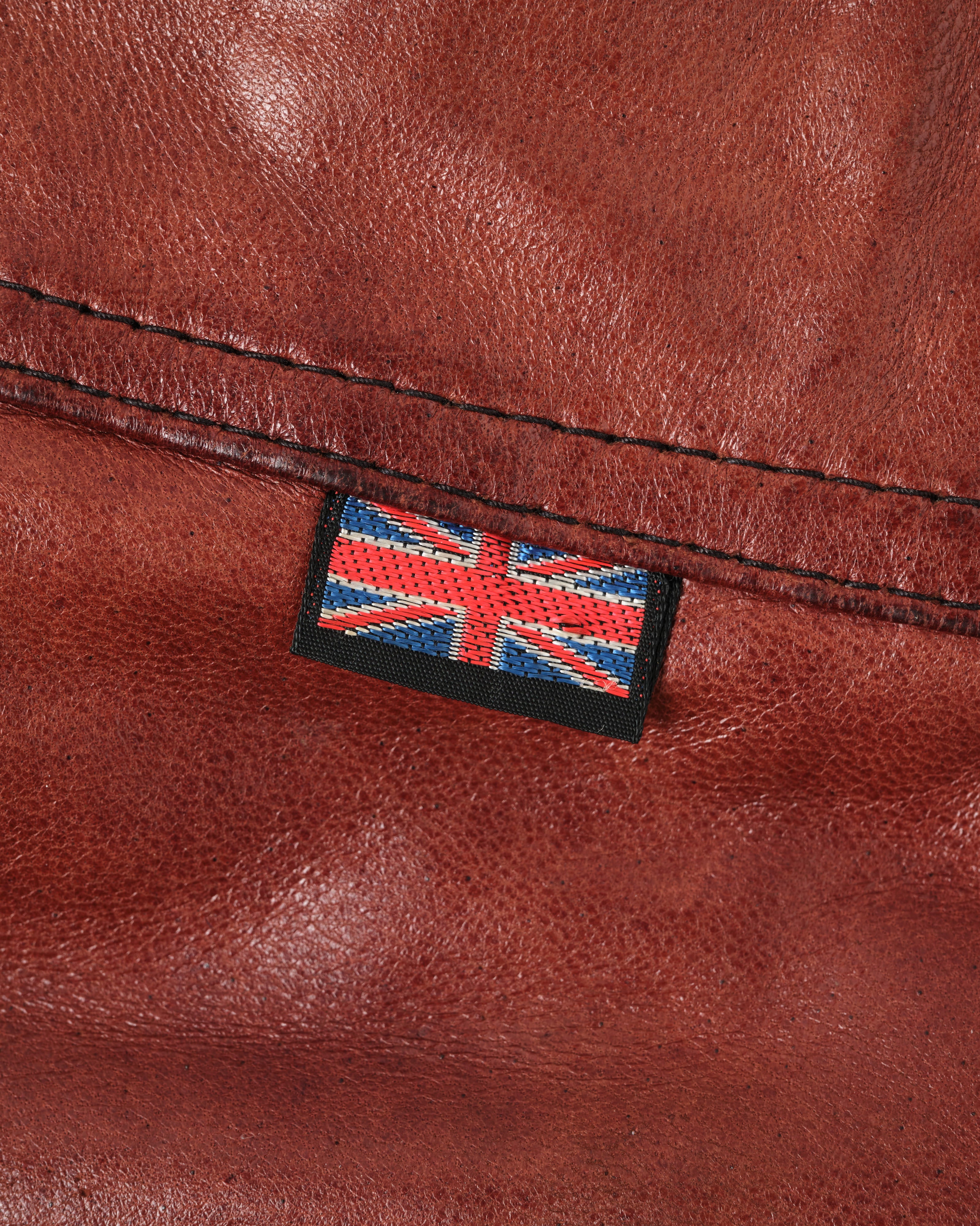 【~70's】British Vintage Switching Leather Nylon Zip Up Vest Size.40