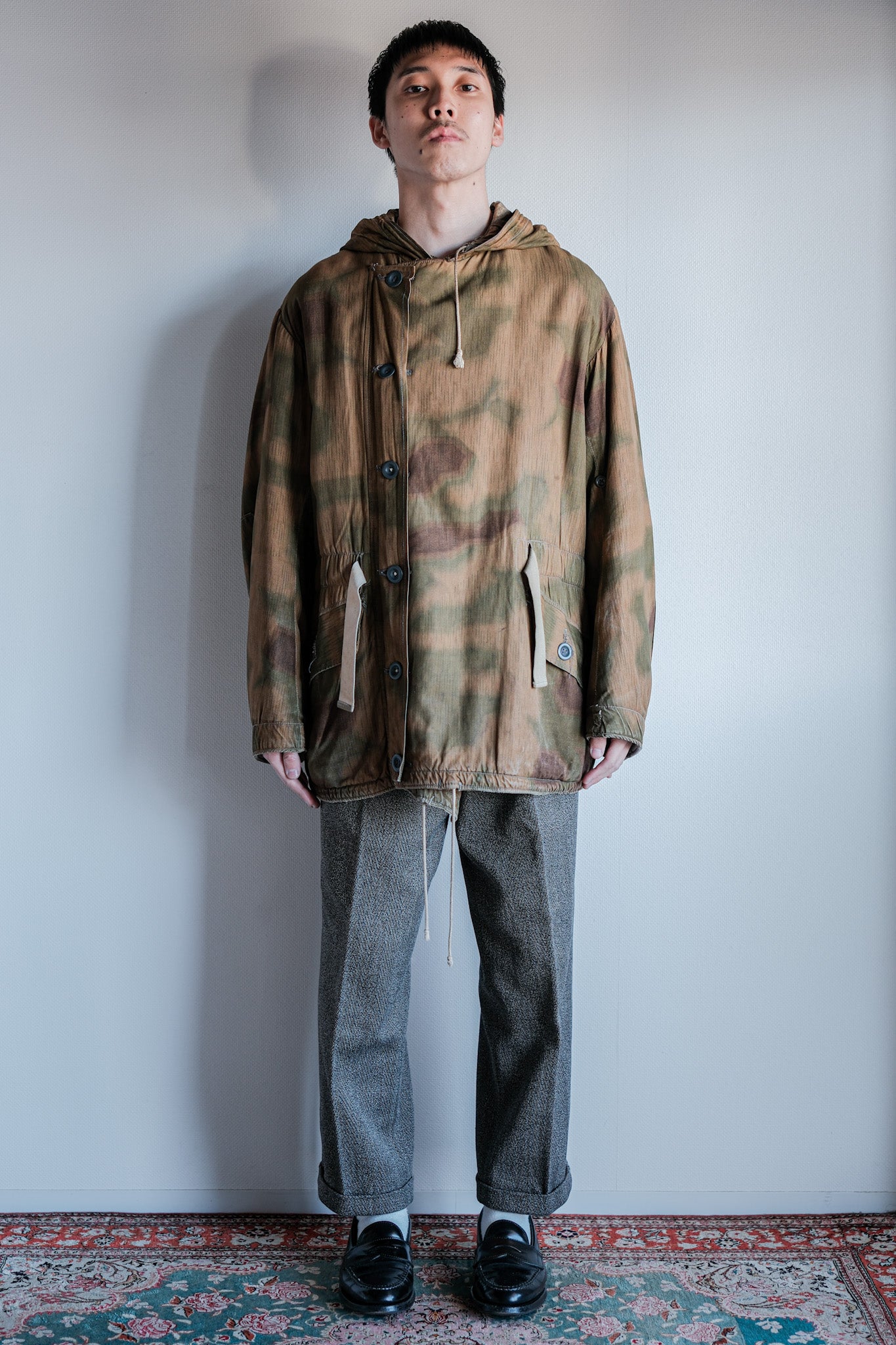 【~40's】WWⅡ German Army Sumpftarnmuster 44 Camouflage 43 Pattern Winter Parka "Wehrmacht"