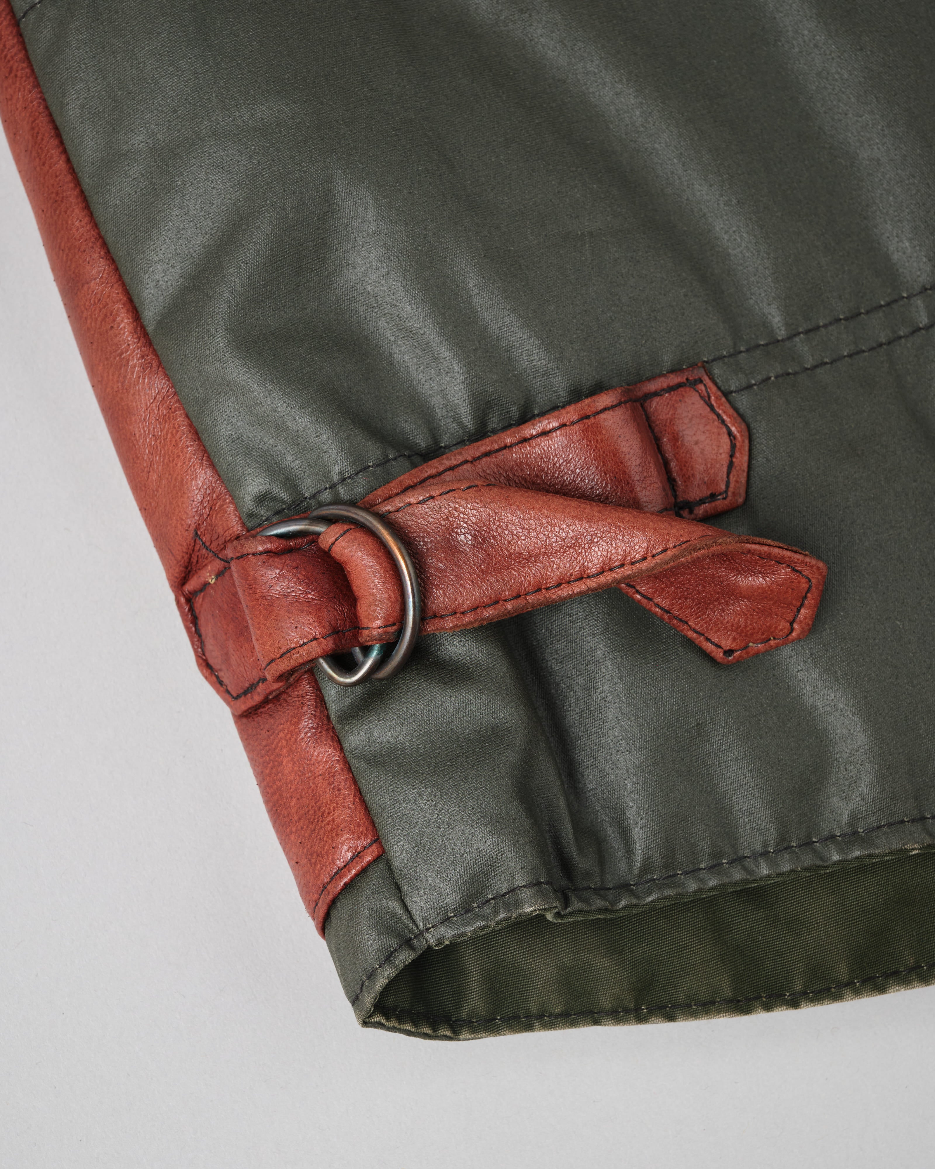 【~70's】British Vintage Switching Leather Nylon Zip Up Vest Size.40