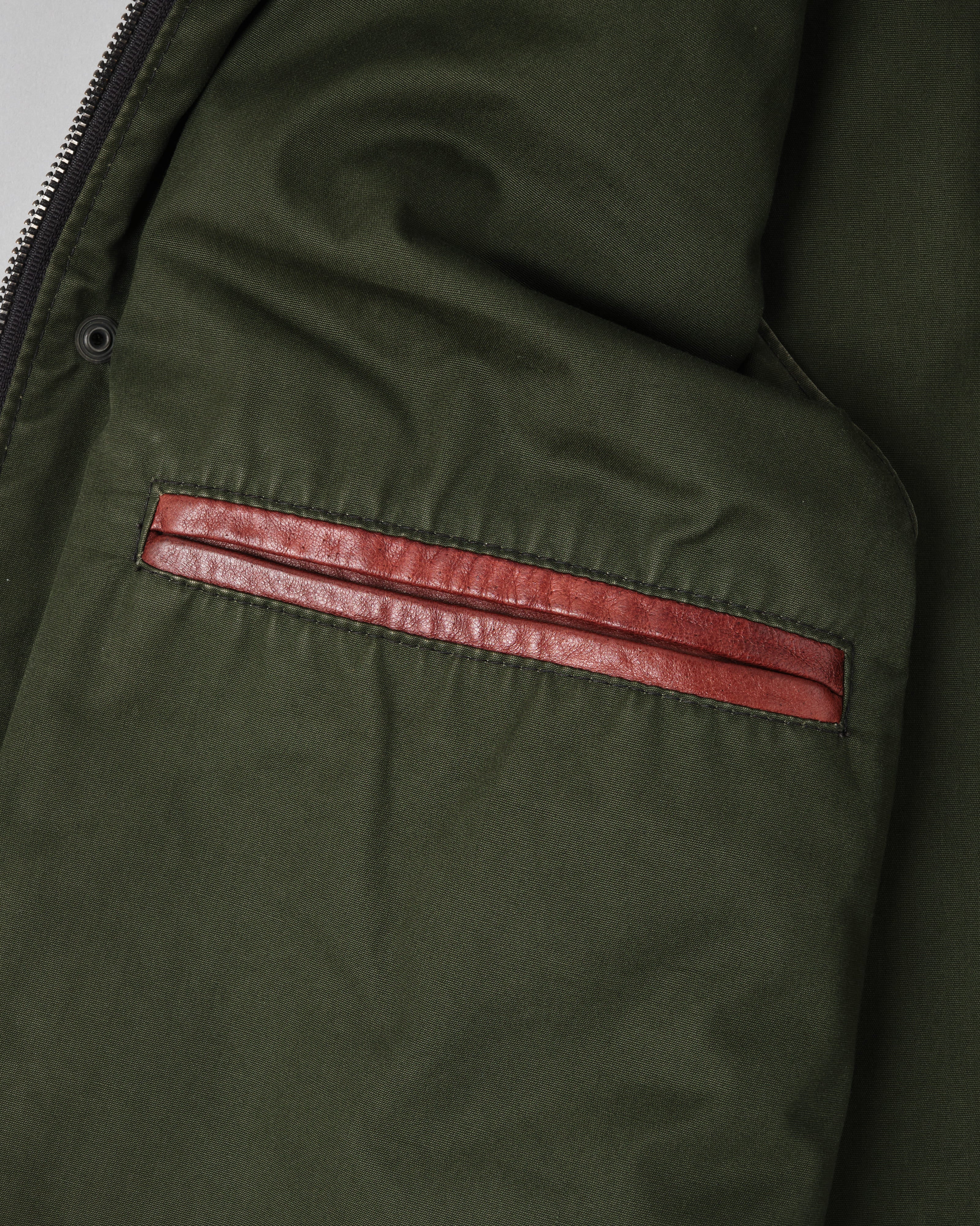 【~70's】British Vintage Switching Leather Nylon Zip Up Vest Size.40