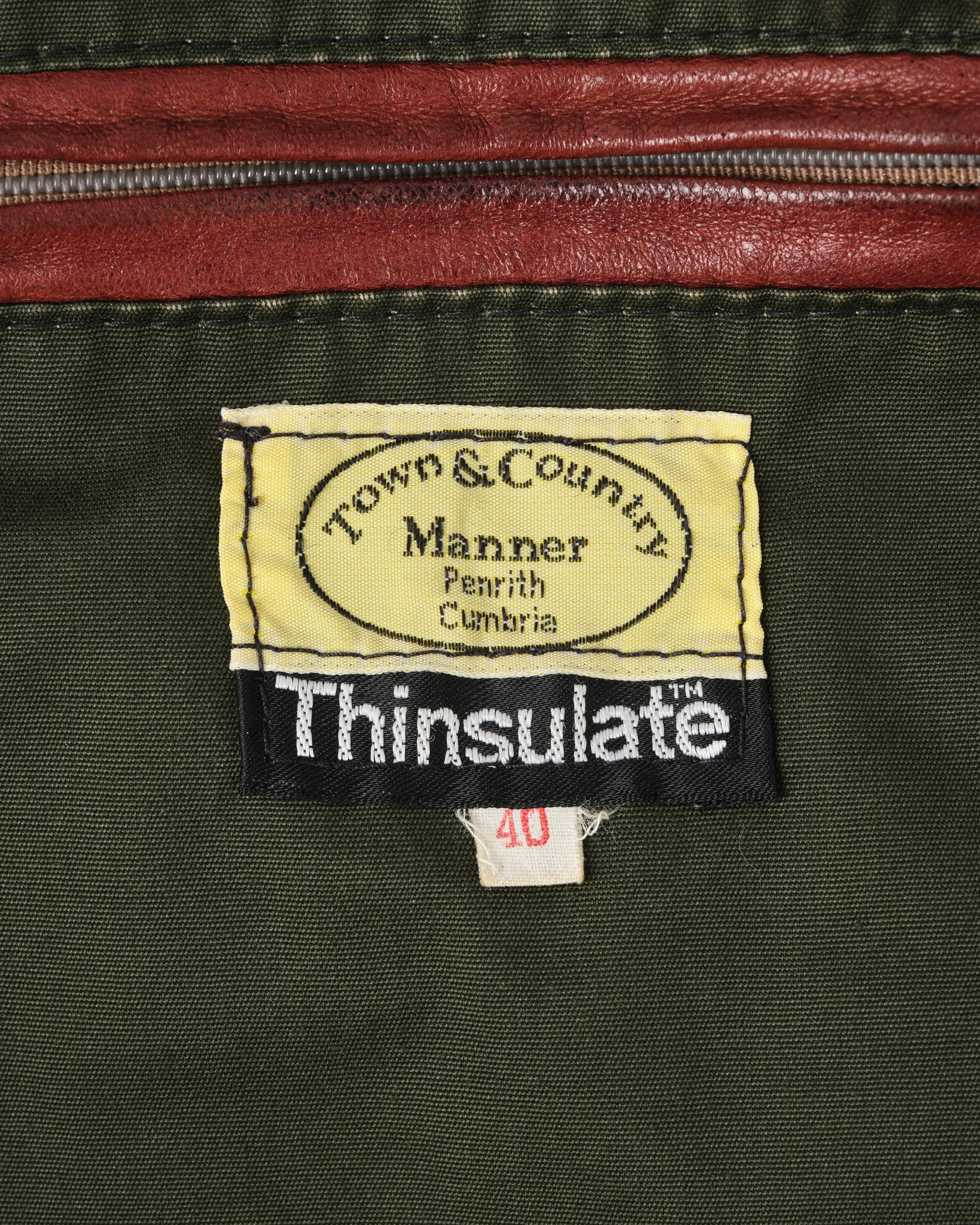 【~70's】British Vintage Switching Leather Nylon Zip Up Vest Size.40