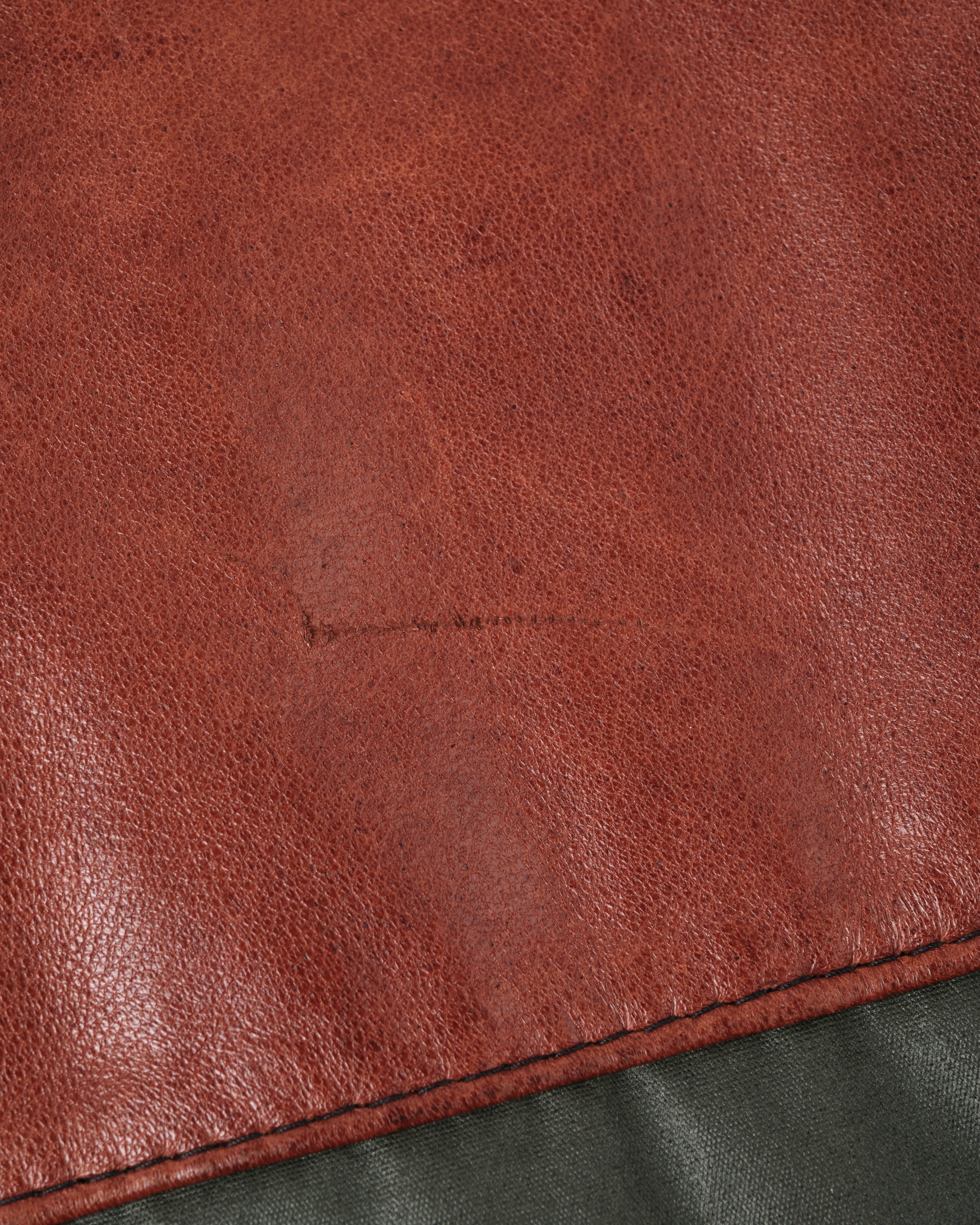 【~70's】British Vintage Switching Leather Nylon Zip Up Vest Size.40
