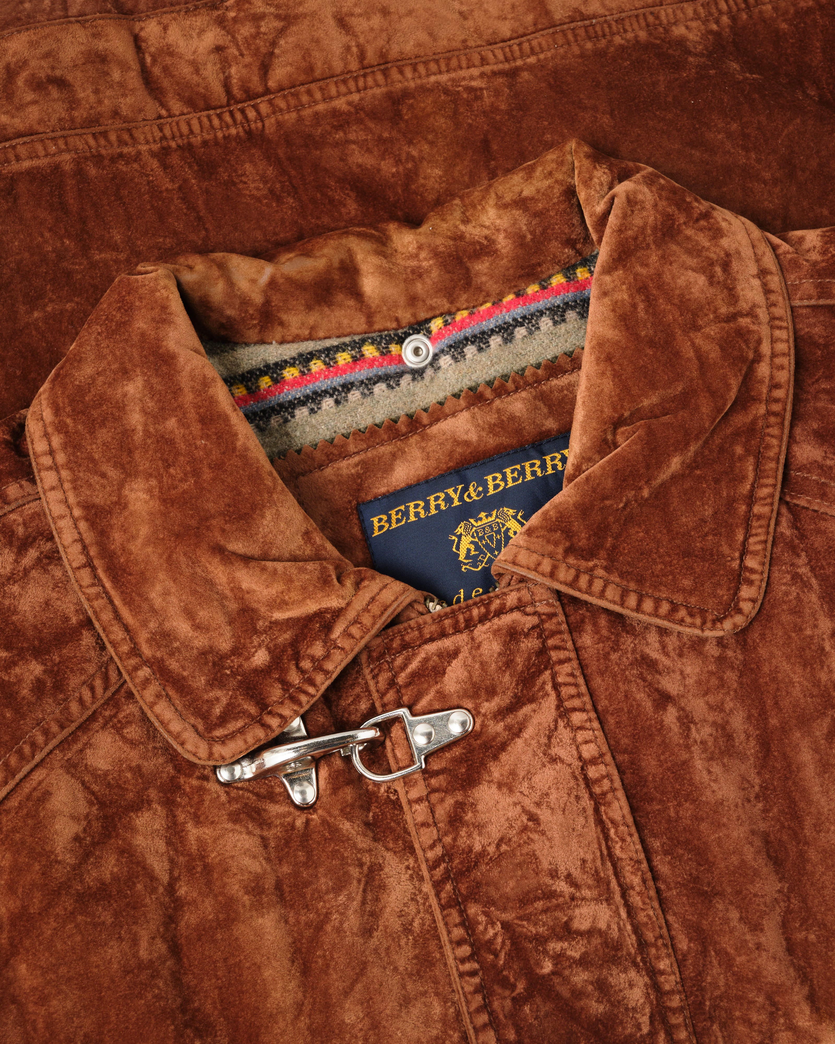 【~80's】Italian Vintage Brown Velvet Fireman Jacket Size.L "BERRY&BERRY"