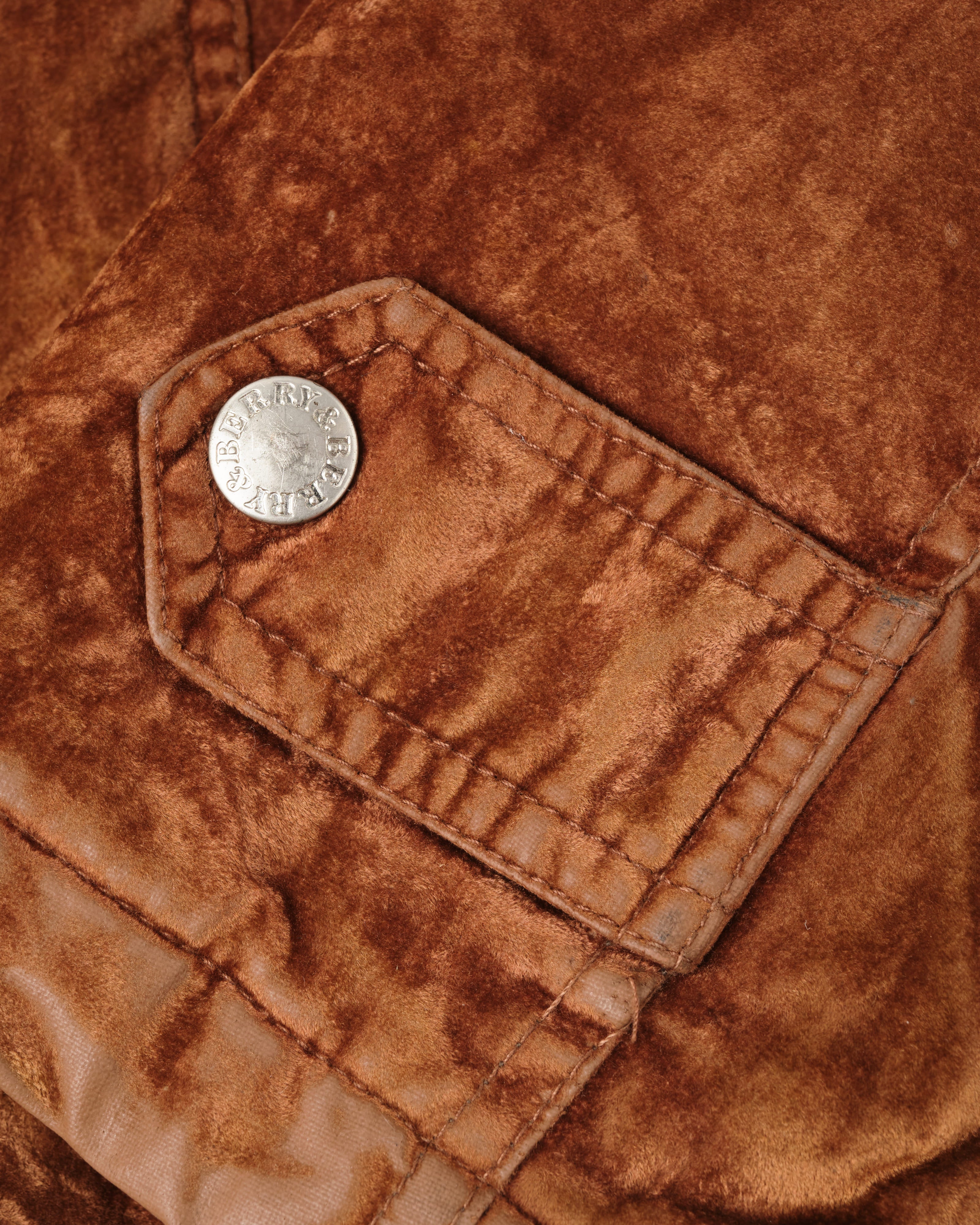 【~80's】Italian Vintage Brown Velvet Fireman Jacket Size.L "BERRY&BERRY"