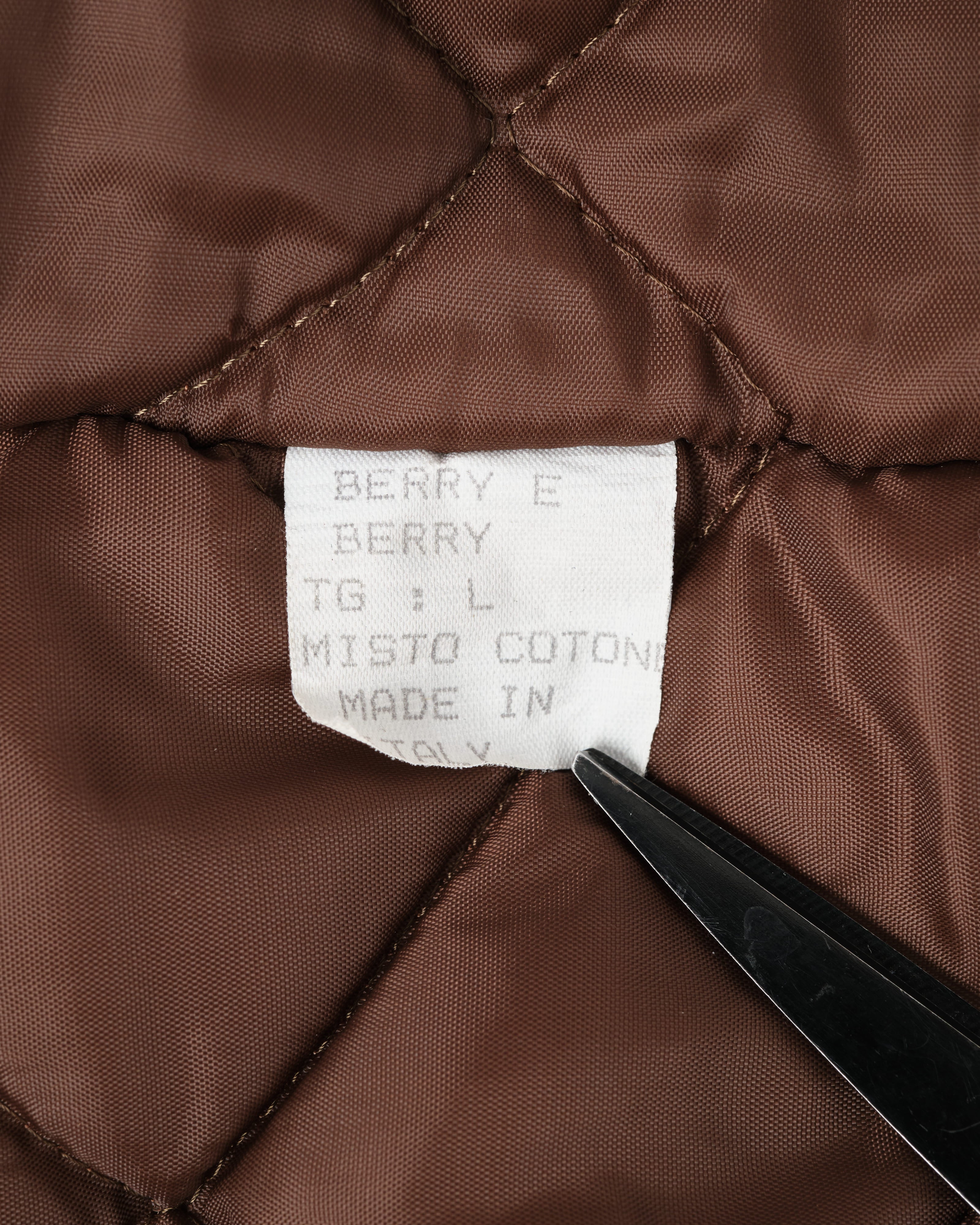 【~80's】Italian Vintage Brown Velvet Fireman Jacket Size.L "BERRY&BERRY"