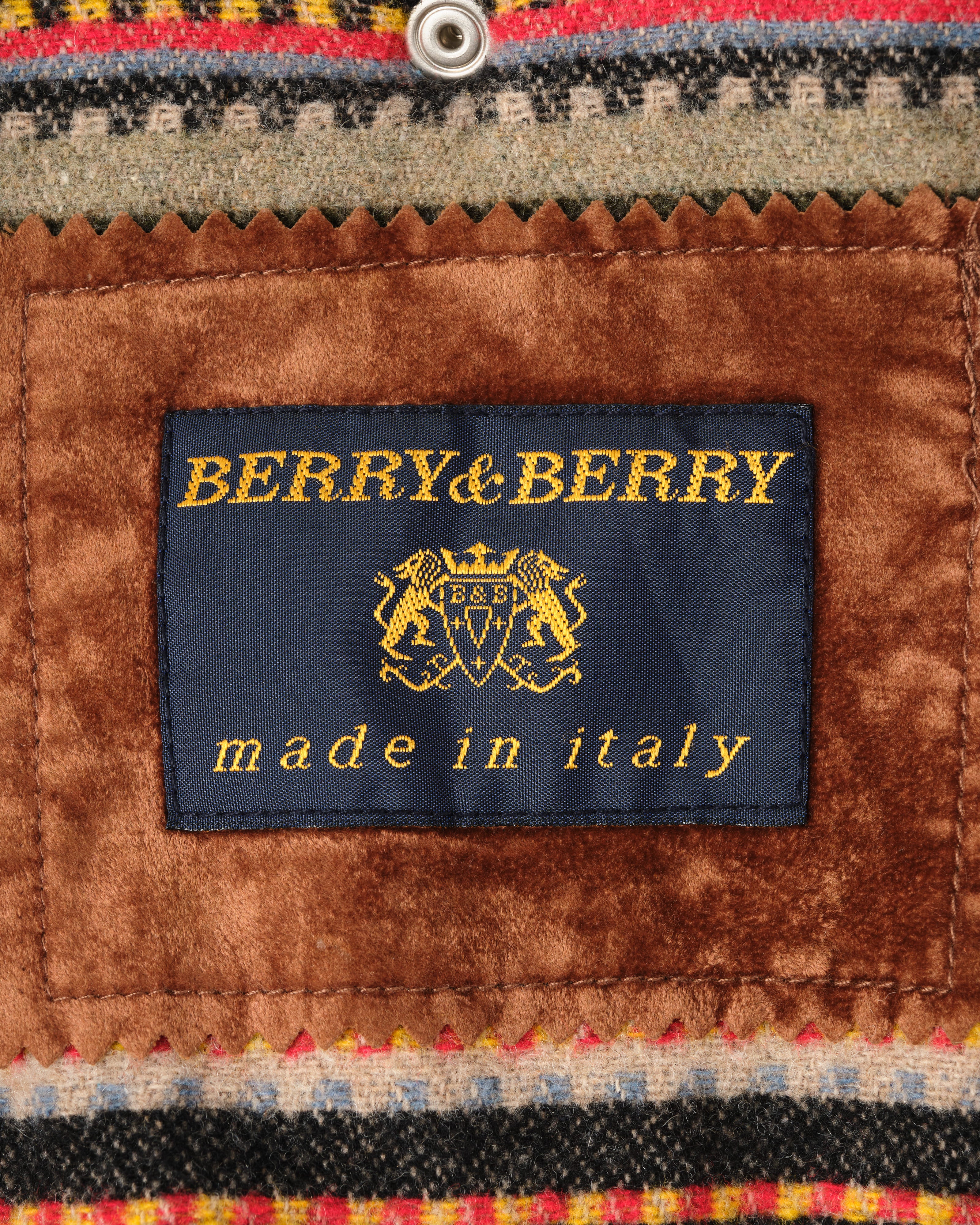 【~80's】Italian Vintage Brown Velvet Fireman Jacket Size.L "BERRY&BERRY"