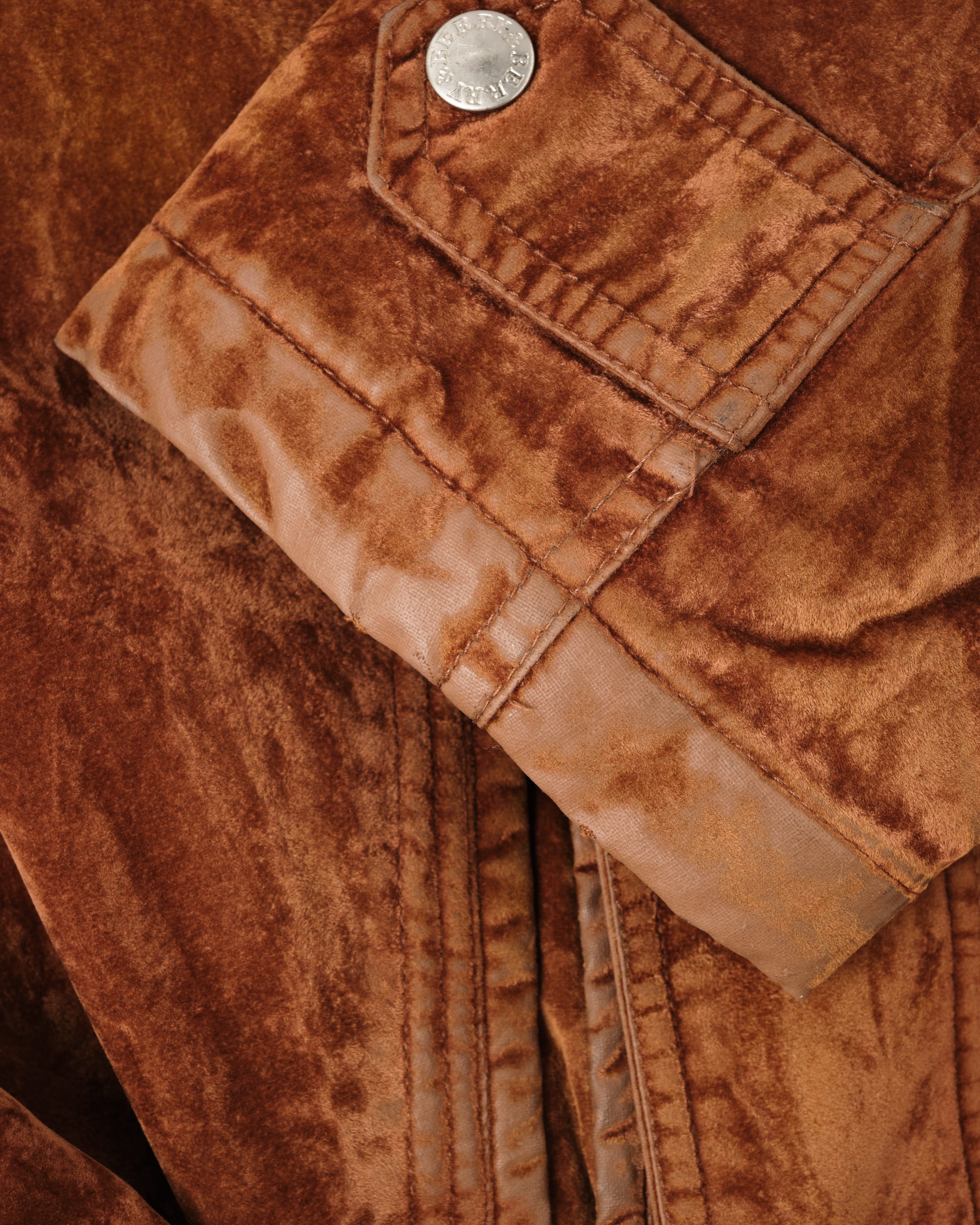 【~80's】Italian Vintage Brown Velvet Fireman Jacket Size.L "BERRY&BERRY"