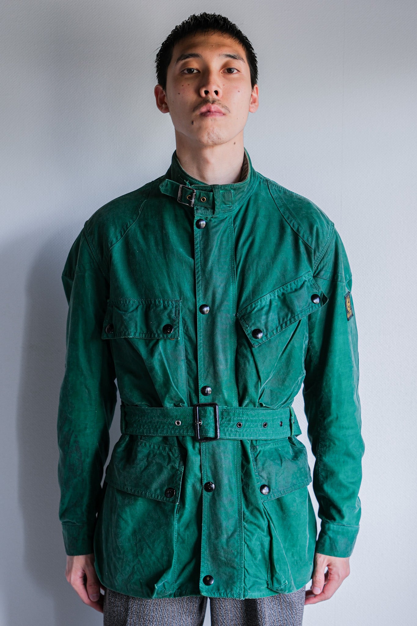 【~60's】Vintage Belstaff Green Waxed Jacket Size.38 "TRIALMASTER"