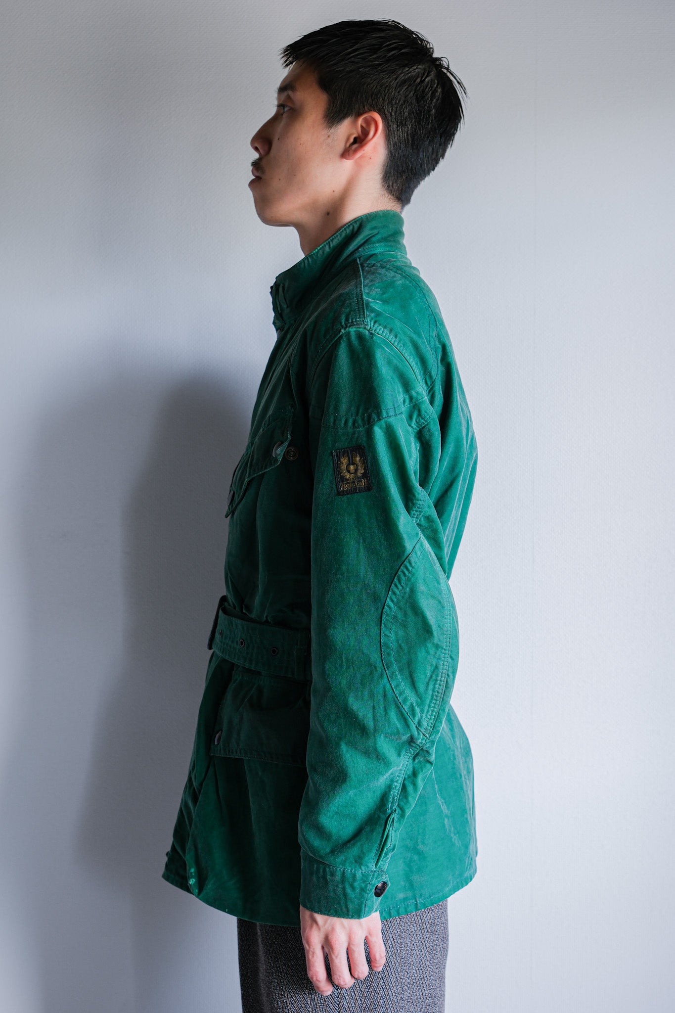 【~60's】Vintage Belstaff Green Waxed Jacket Size.38 "TRIALMASTER"
