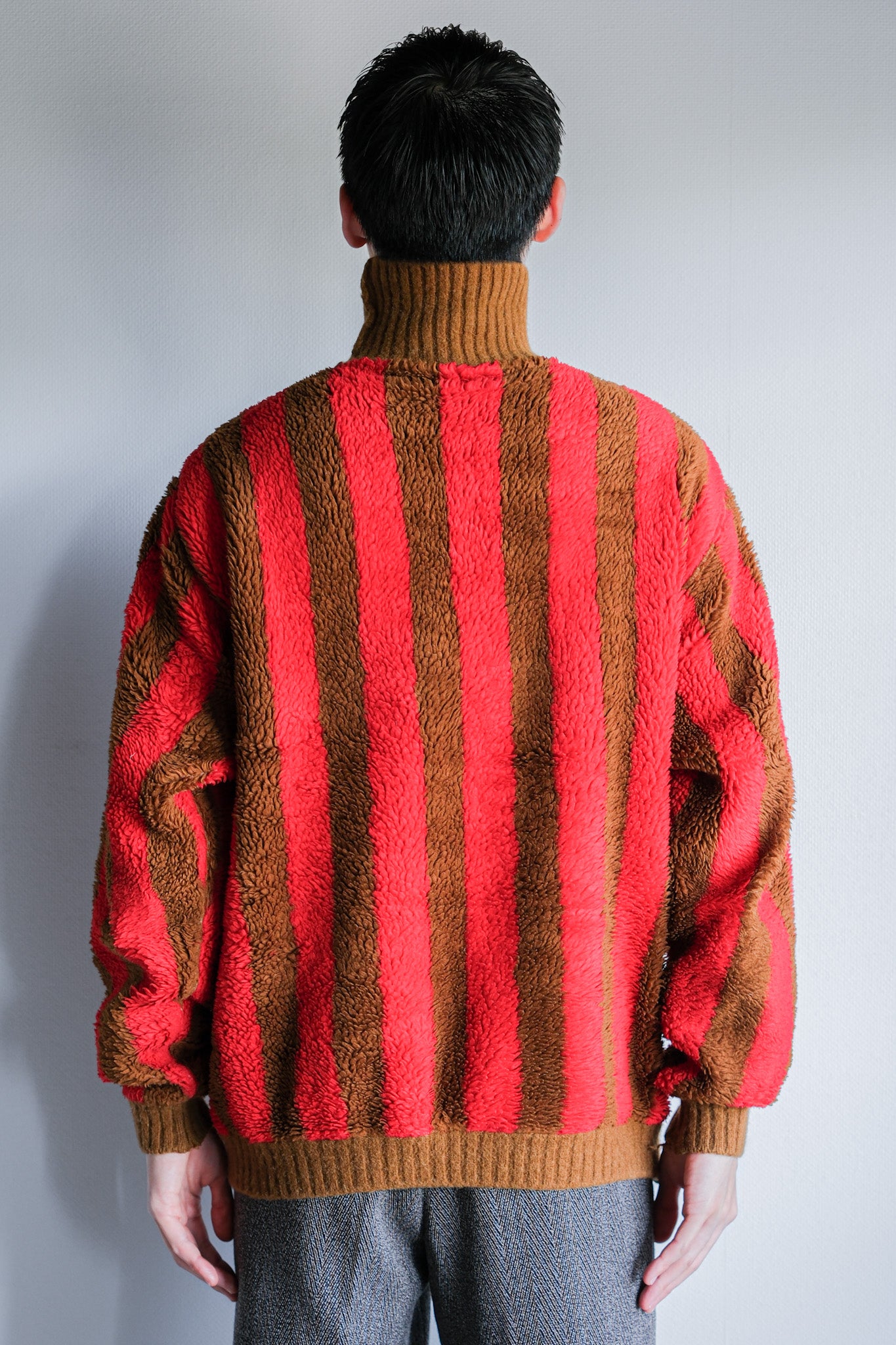【~60's】British Vintage 2 Tone Striped High Necked Sweater