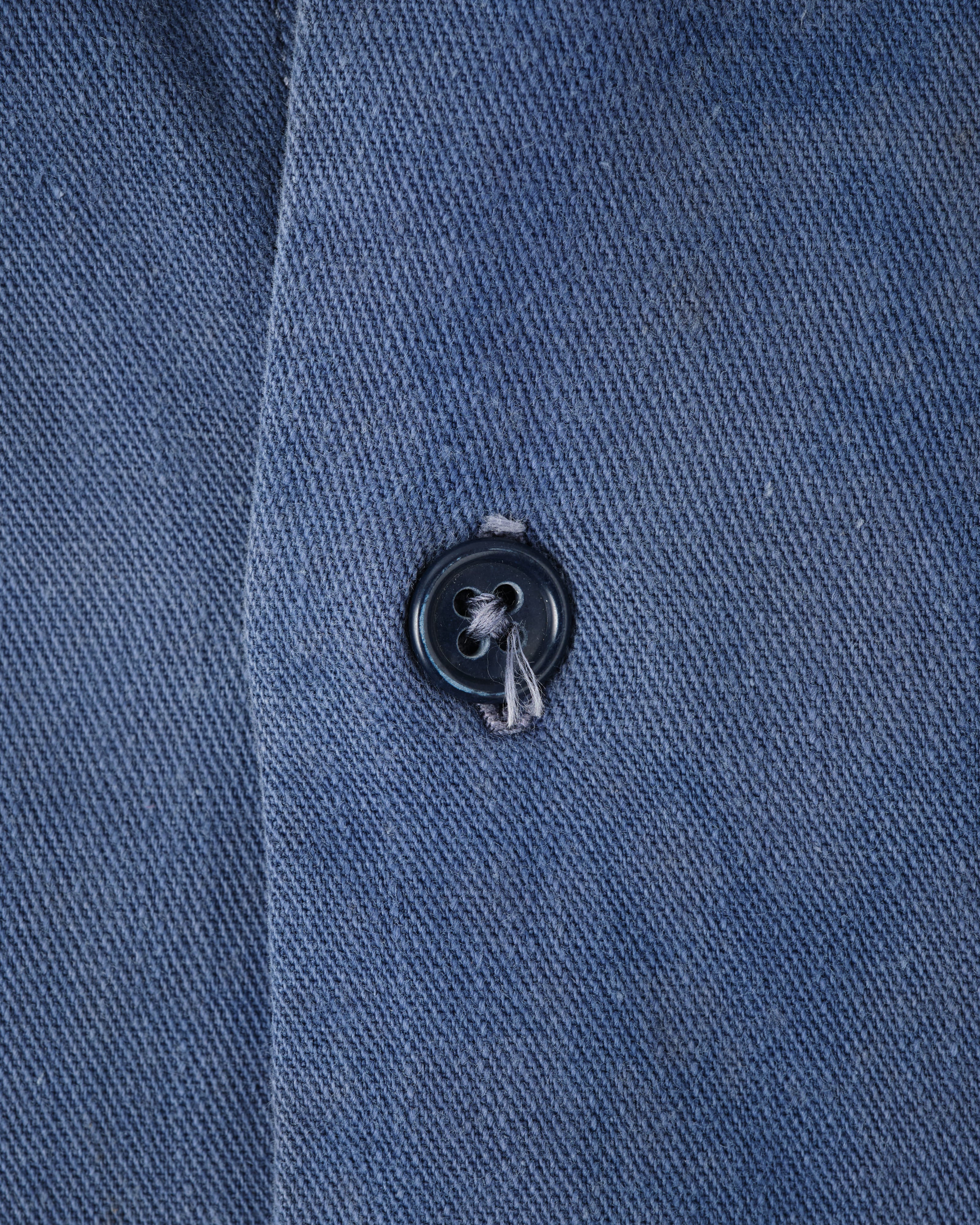 【~50’s】French Vintage Blue Cotton Twill Grandpa Shirt Size.41 "Adolphe Lafont"