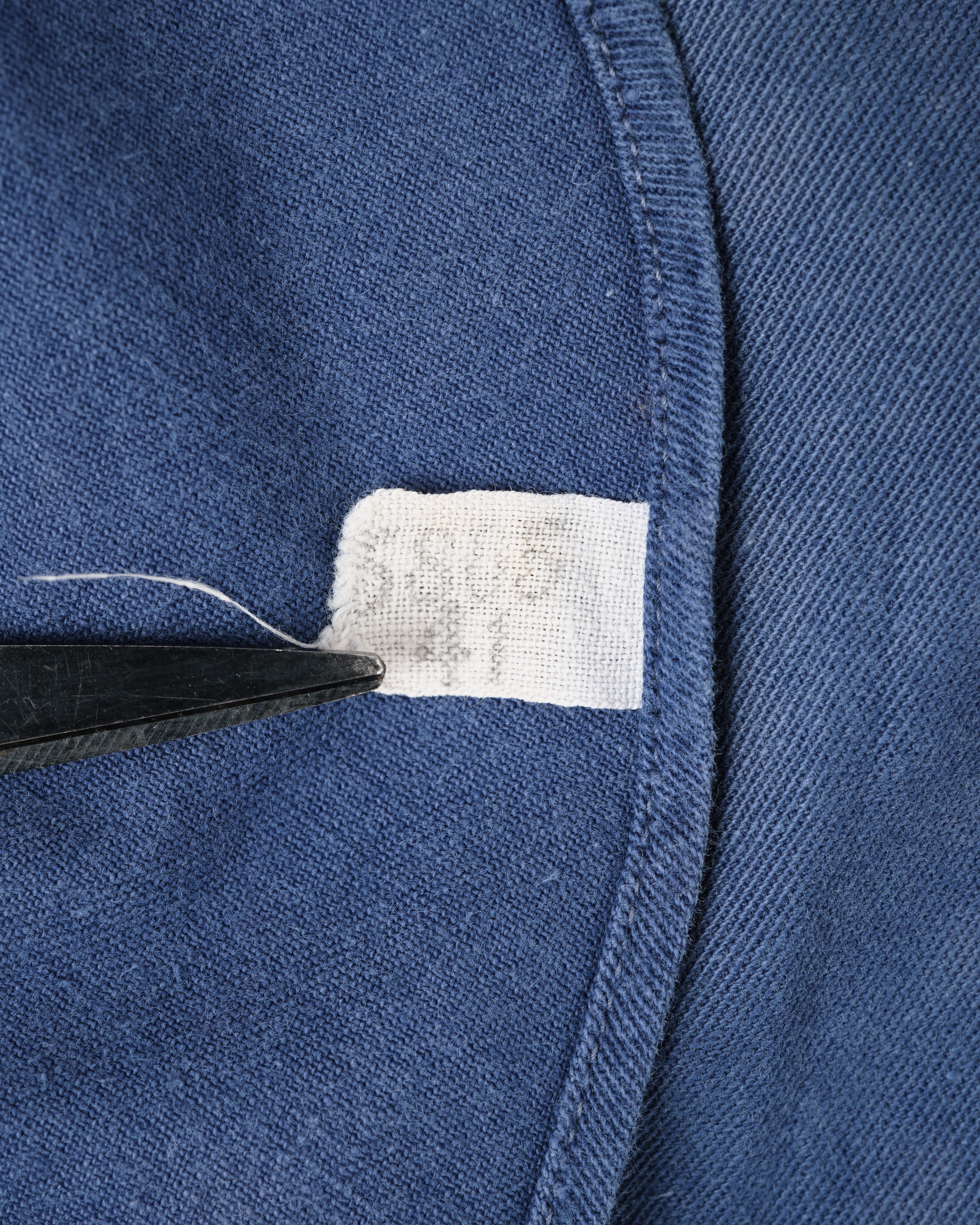 【~50’s】French Vintage Blue Cotton Twill Grandpa Shirt Size.41 "Adolphe Lafont"