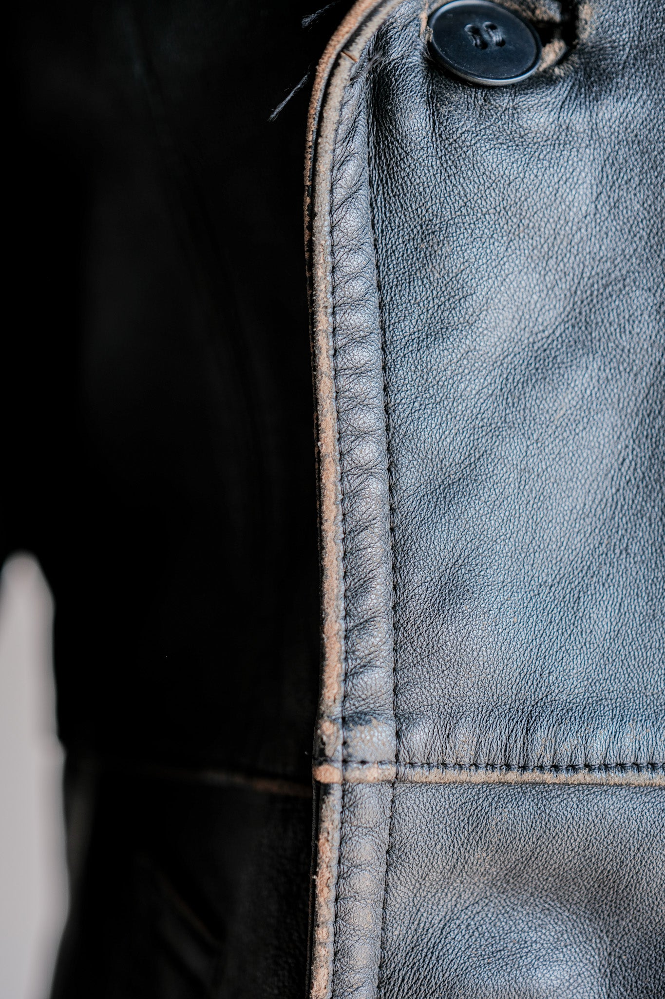 【~70's】French Army Motorcycle Leather Jacket Size.100M