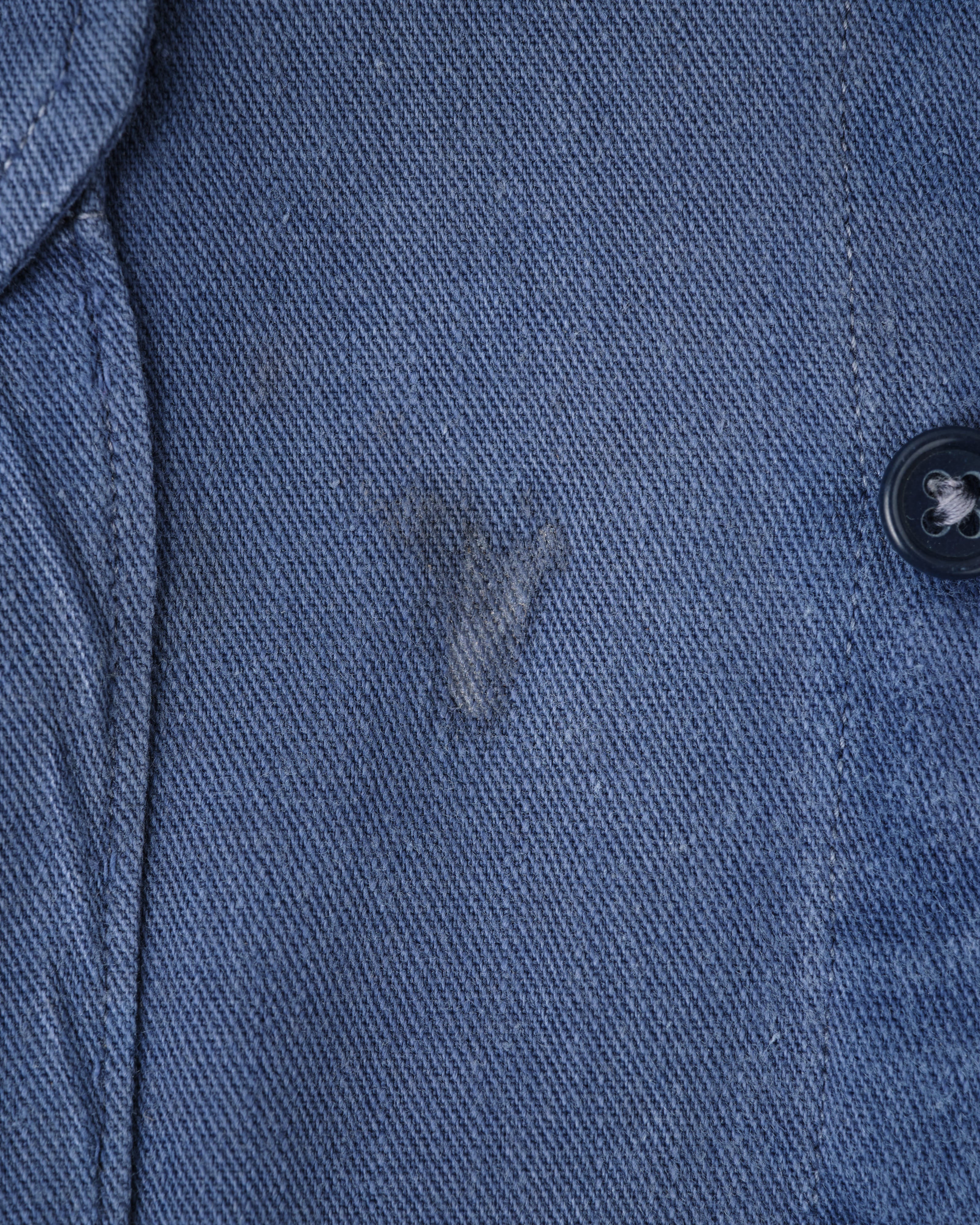 【~50’s】French Vintage Blue Cotton Twill Grandpa Shirt Size.41 "Adolphe Lafont"