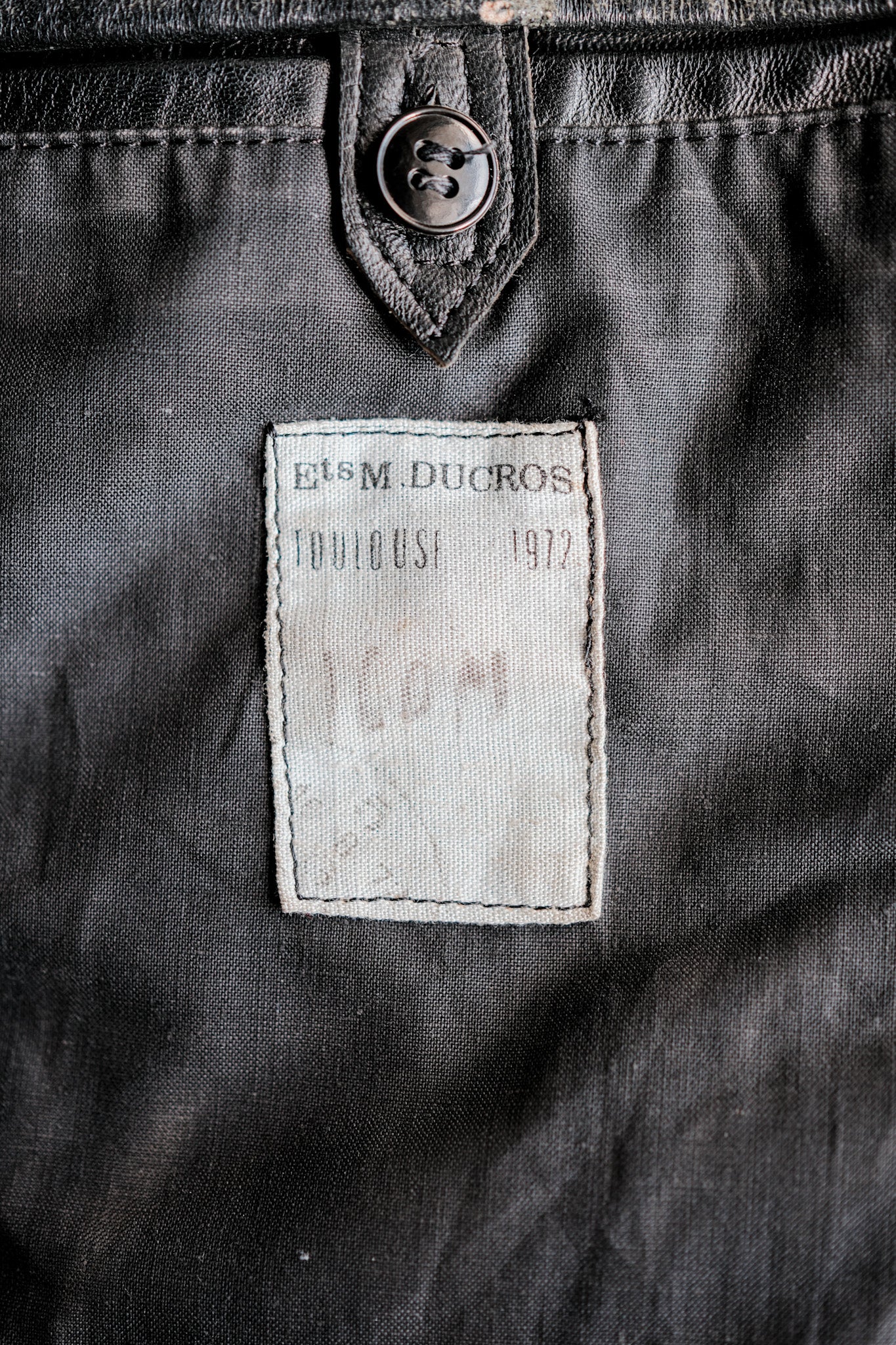 【~70's】French Army Motorcycle Leather Jacket Size.100M