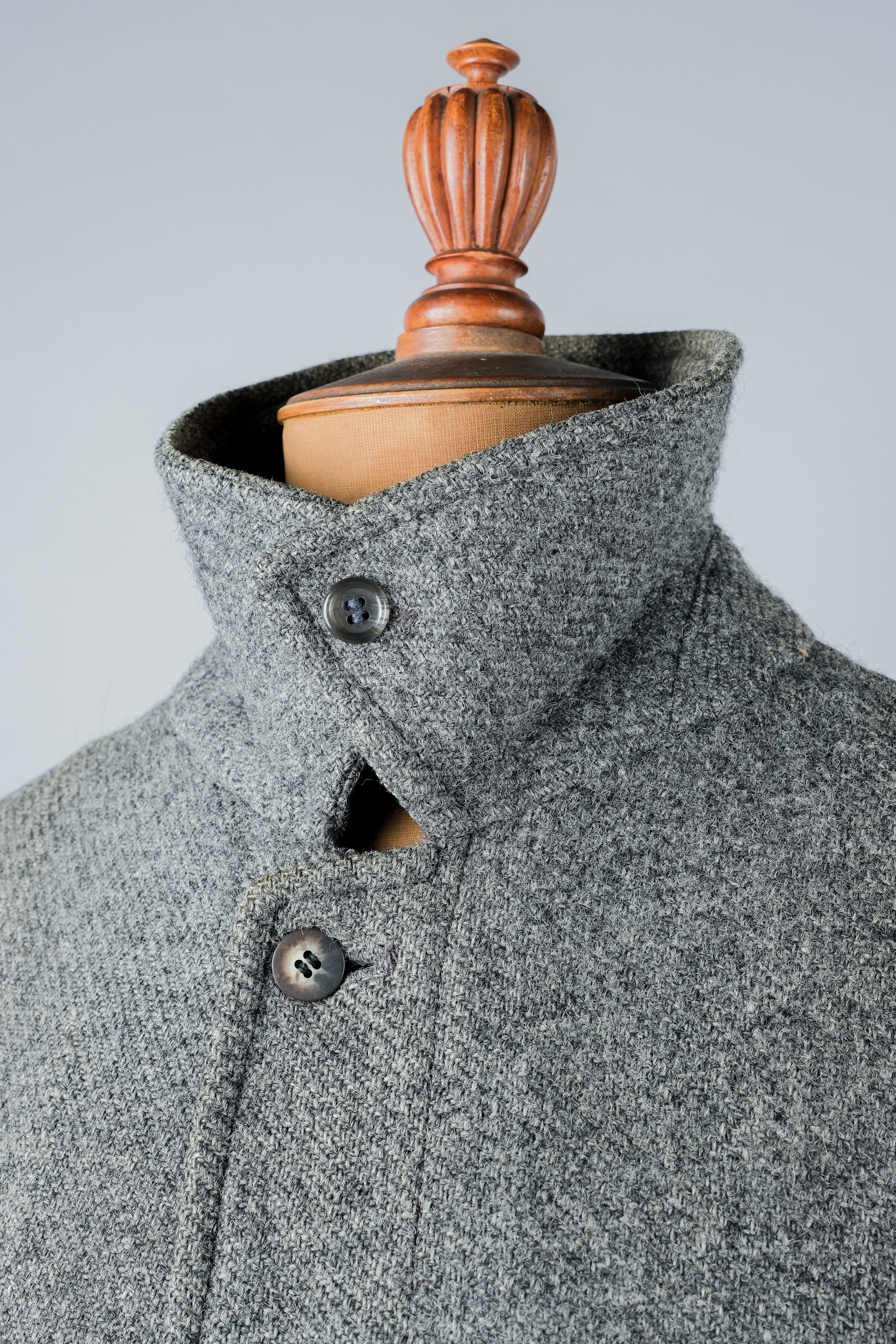 【~80's】Vintage Burberrys Saddle Shoulder Wool Balmacaan Coat Size.50RL "HARRIS TWEED" "Modified"