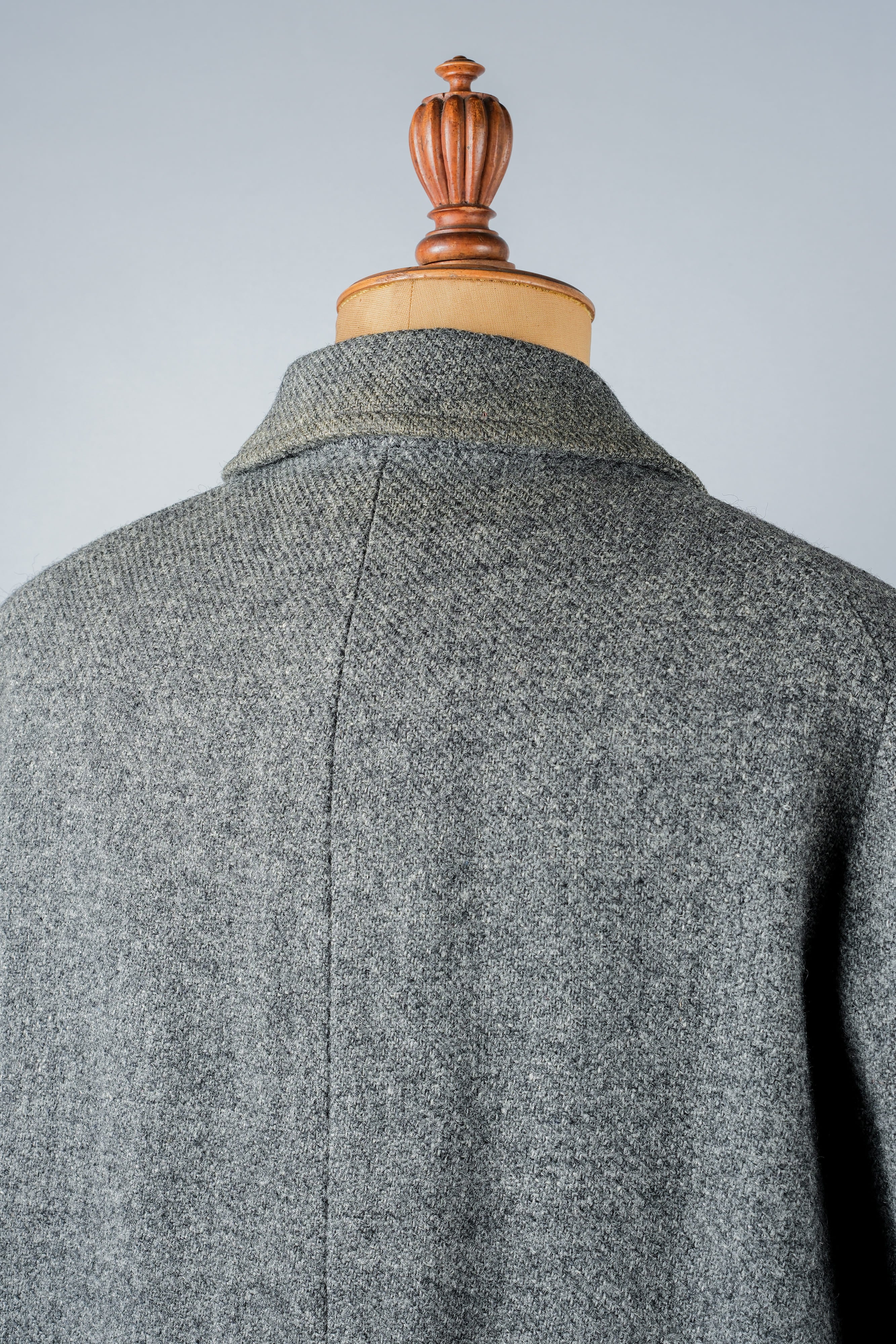 【~80's】Vintage Burberrys Saddle Shoulder Wool Balmacaan Coat Size.50RL "HARRIS TWEED" "Modified"