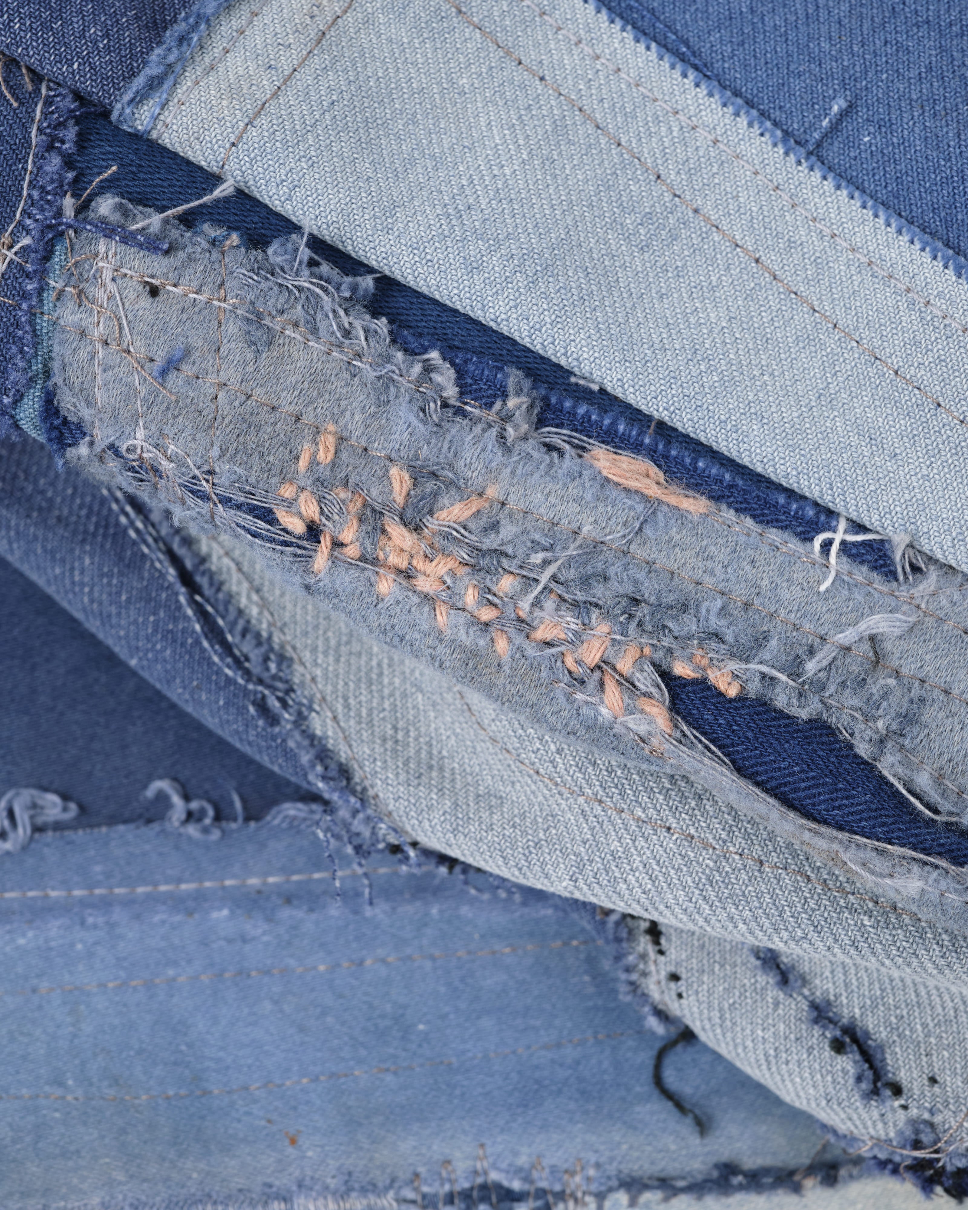 Various French Vintage Blue Fabrics短Jacket