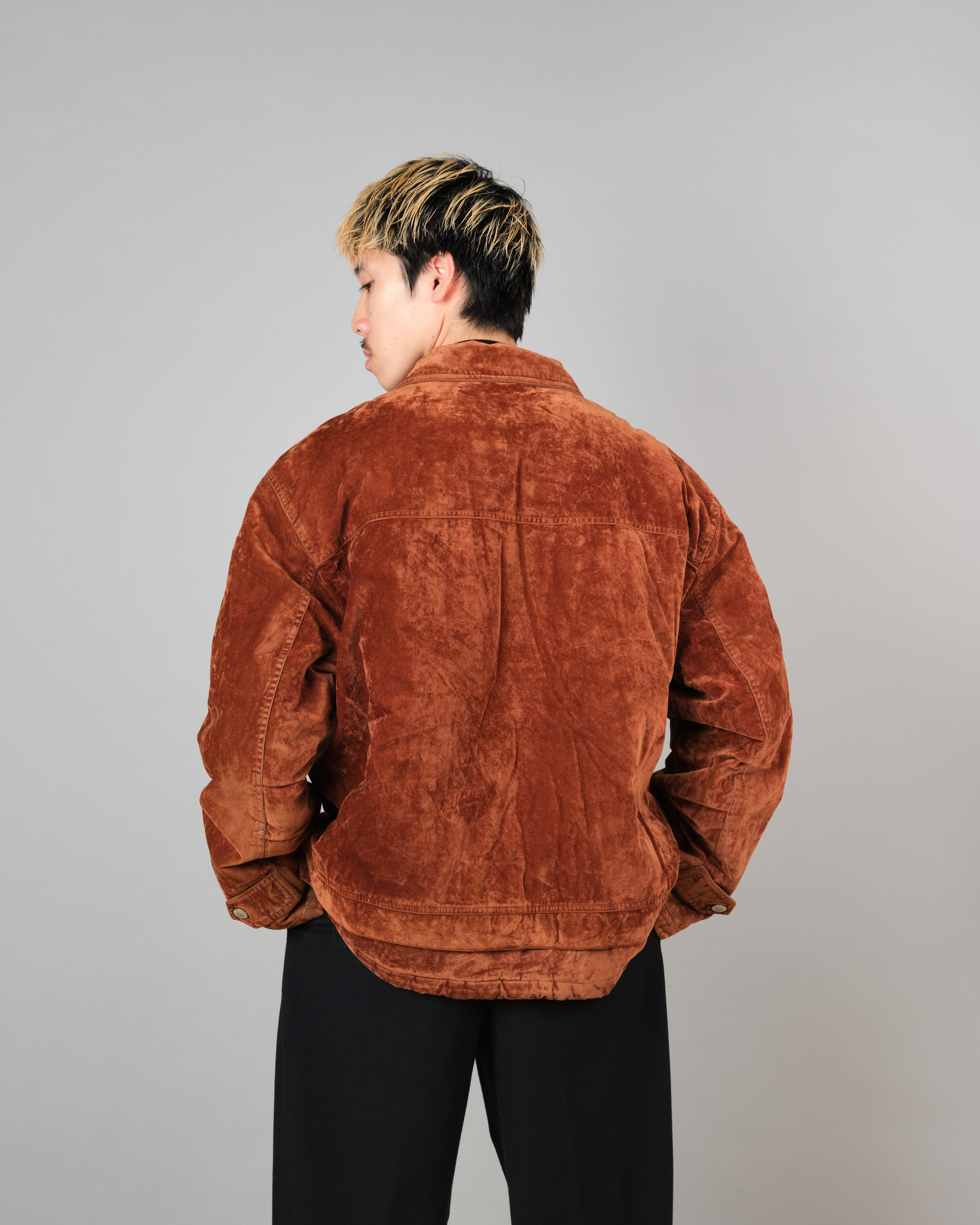 【~80's】Italian Vintage Brown Velvet Fireman Jacket Size.L "BERRY&BERRY"