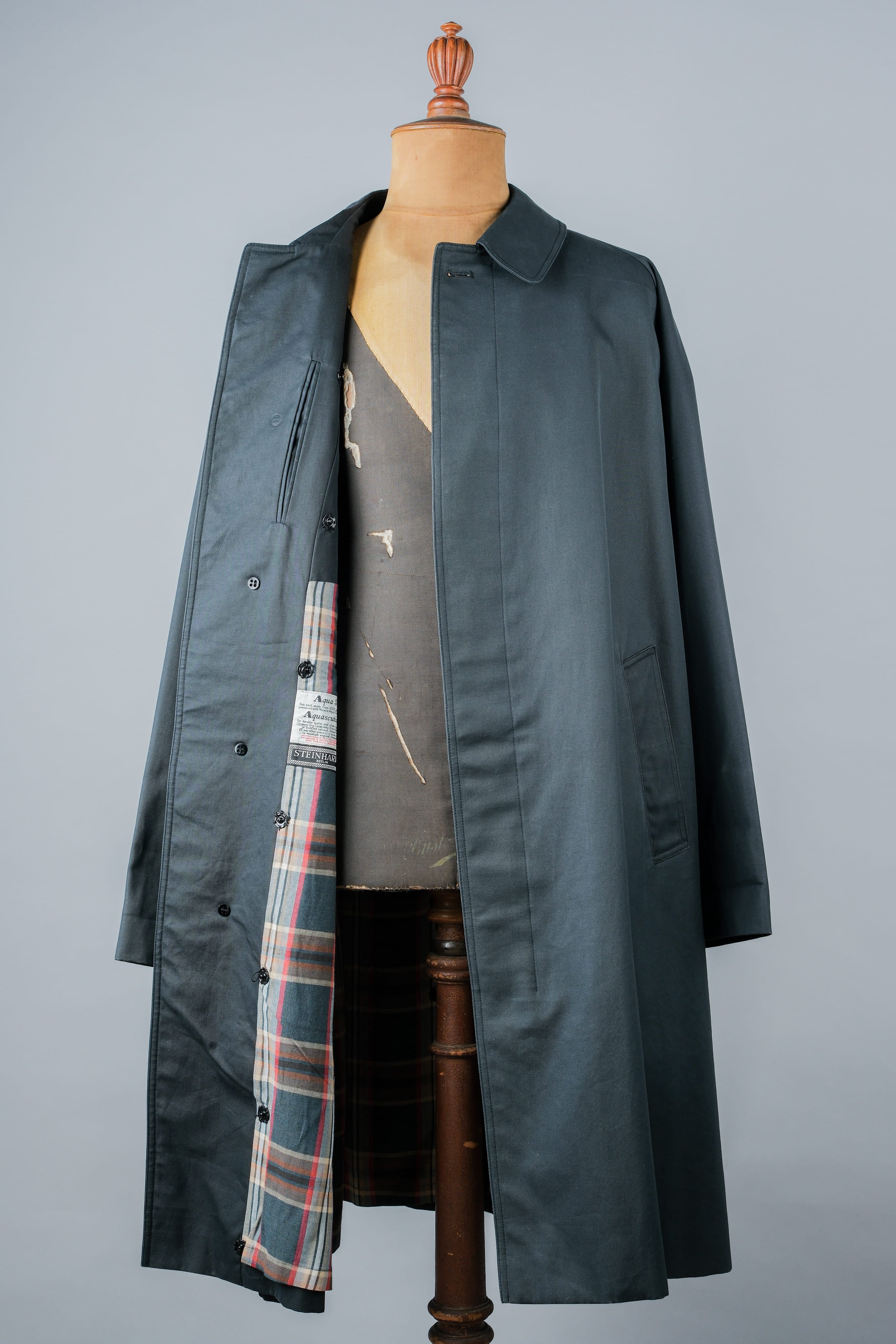 【~60's】Vintage Aquascutum Single Raglan Balmacaan Coat C100 Size.44REG "Aqua 5" "STEINHARDT 別注"
