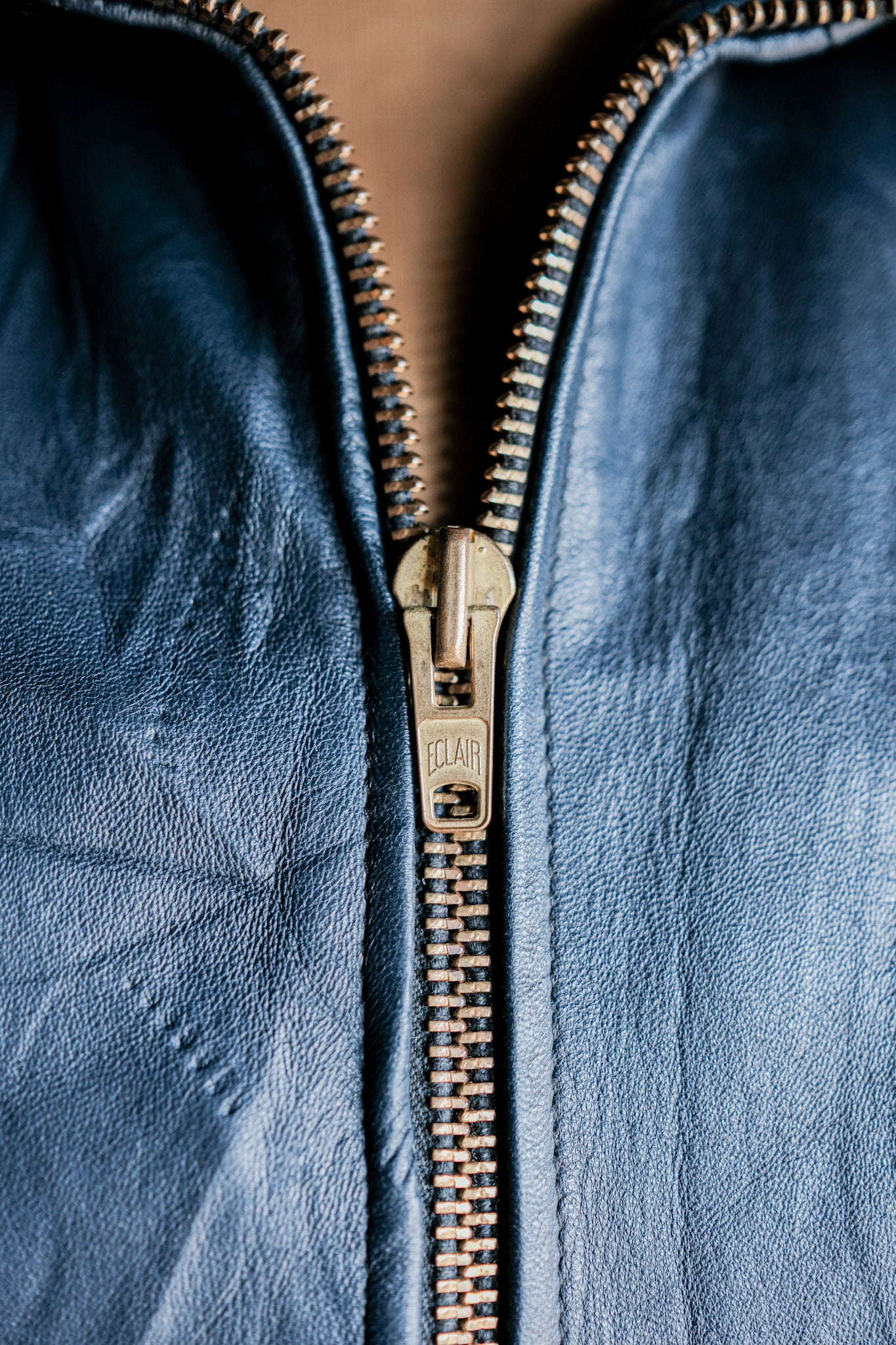 【~70's】French Air Force Pilot Leather Jacket With Chin Strap Size.96L "Full Set"