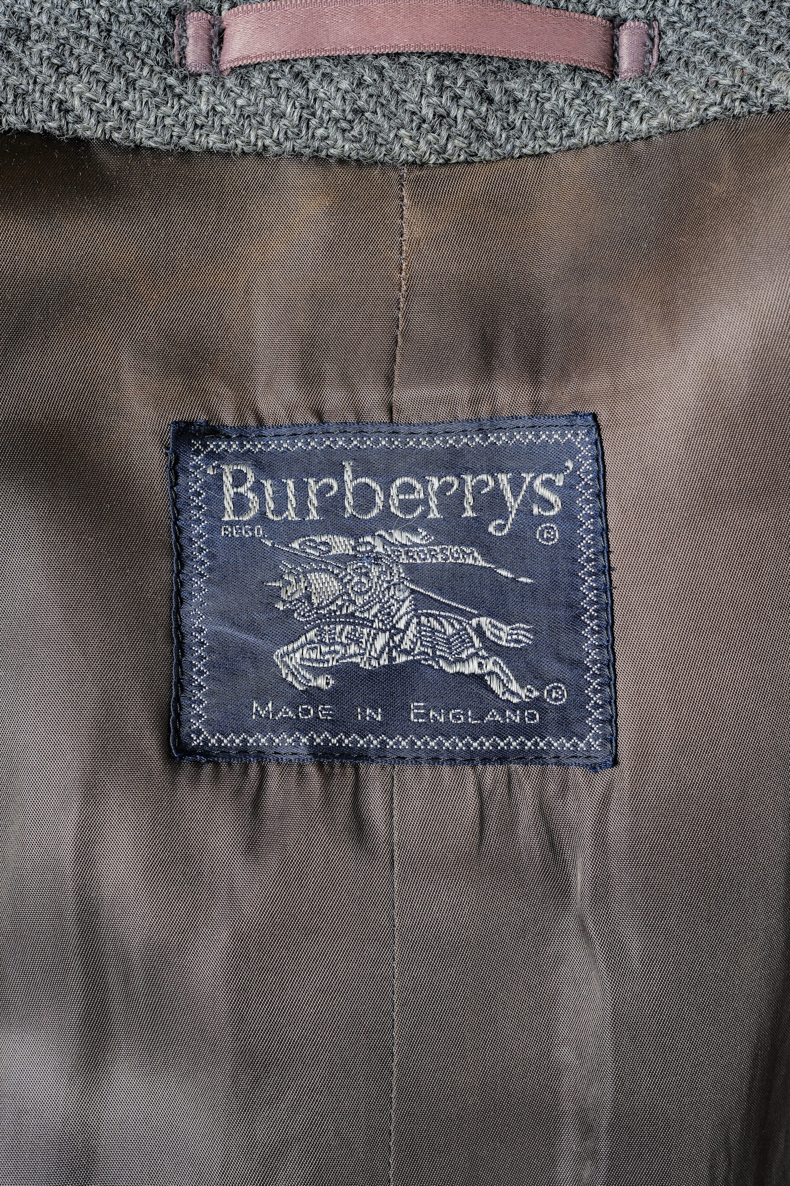 【~80's】Vintage Burberrys Saddle Shoulder Wool Balmacaan Coat Size.50RL "HARRIS TWEED" "Modified"