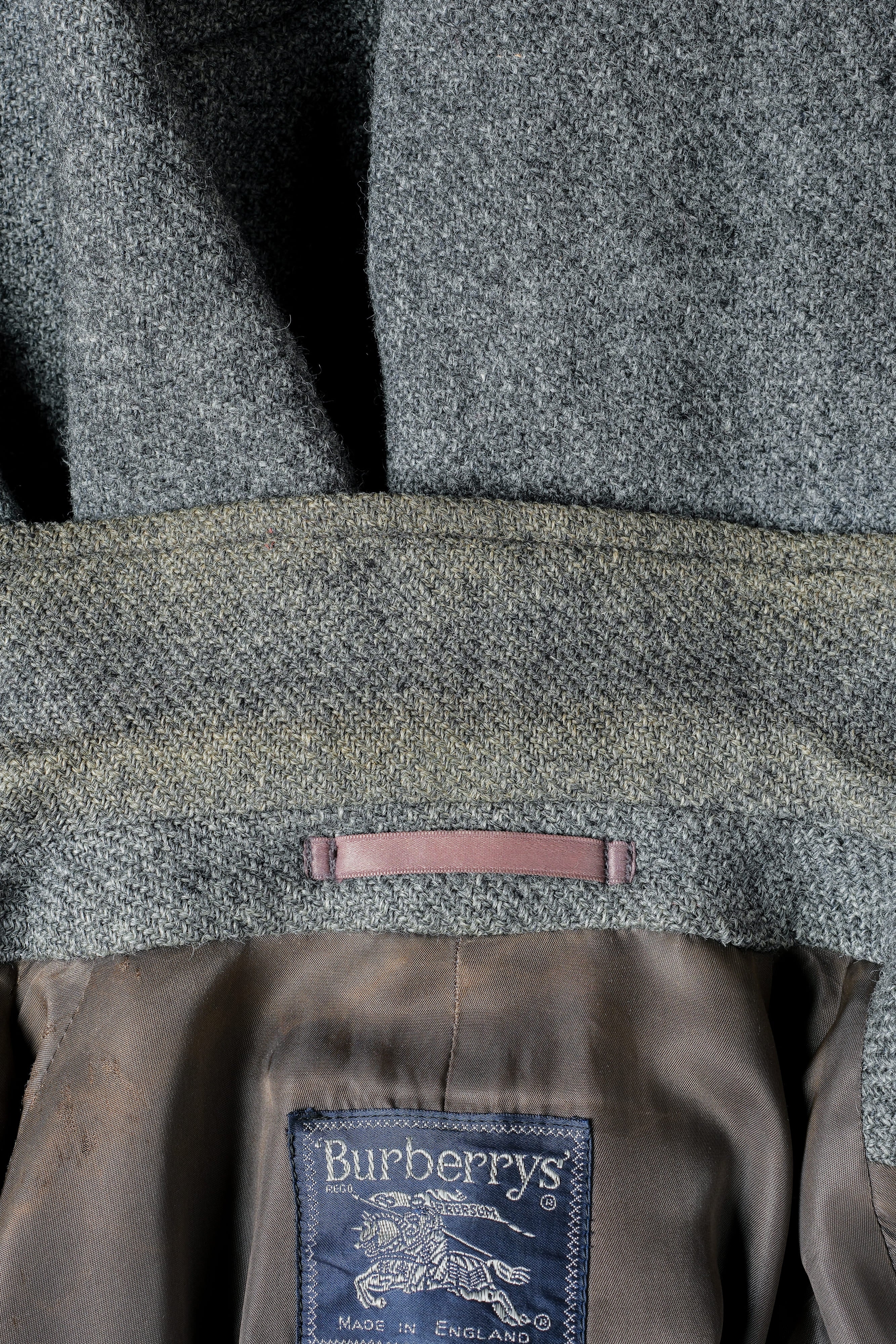 【~80's】Vintage Burberrys Saddle Shoulder Wool Balmacaan Coat Size.50RL "HARRIS TWEED" "Modified"