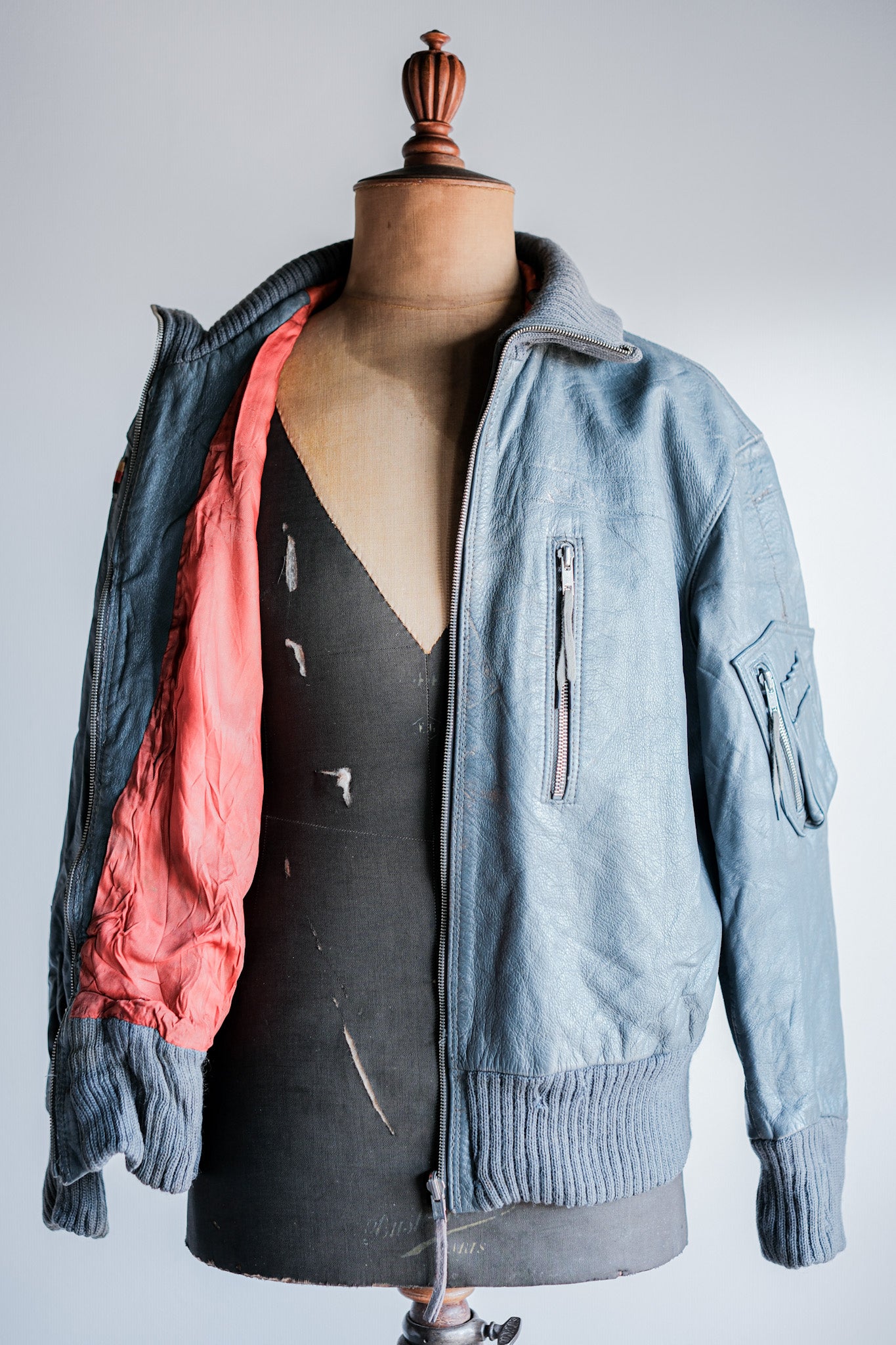 【~70’s】West German Air Force Pilot Leather Jacket Size.170/100