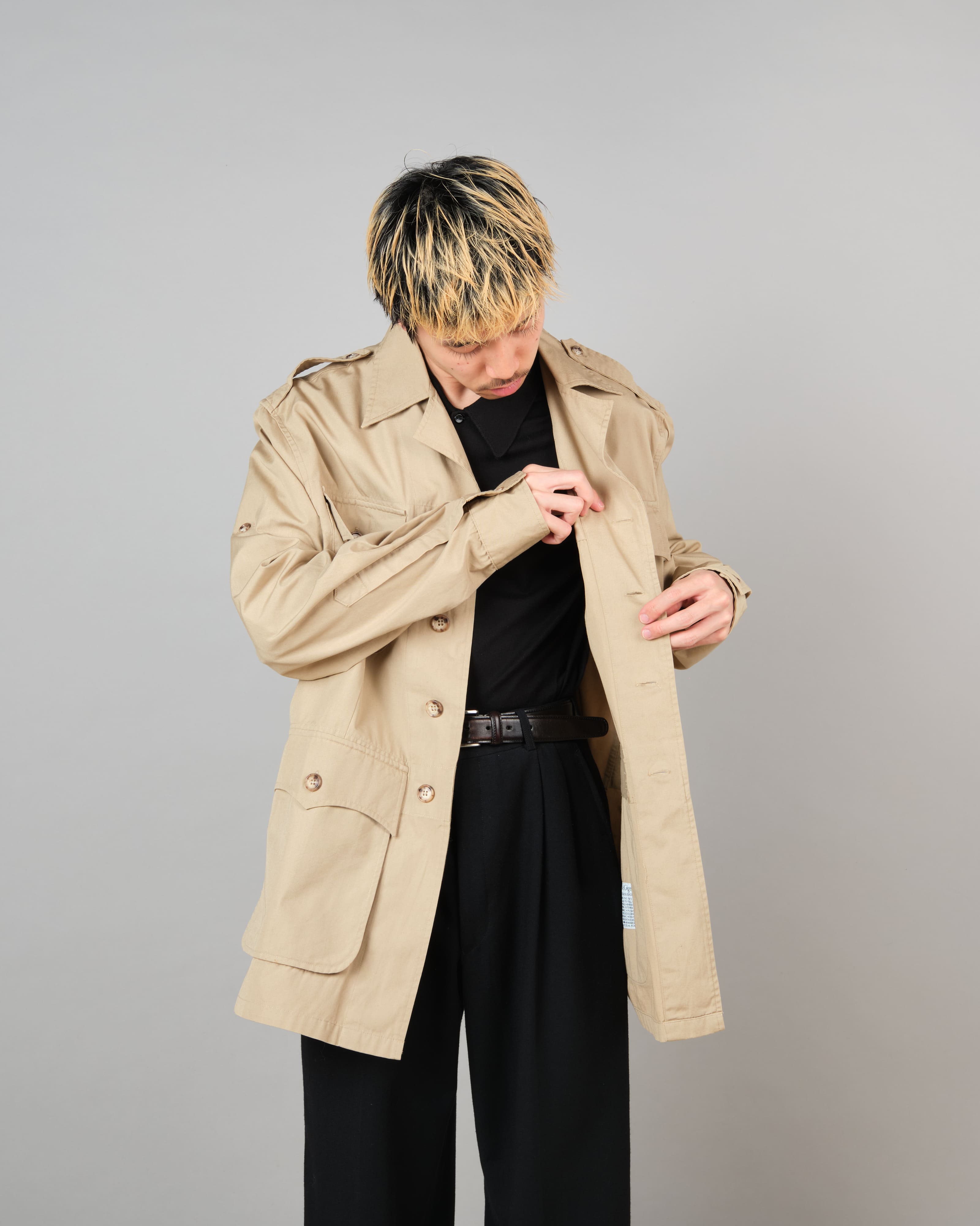 【~80's】Vintage Willis&Geiger Bush Poplin Safari Jacket Size.42 "Made in U.S.A."