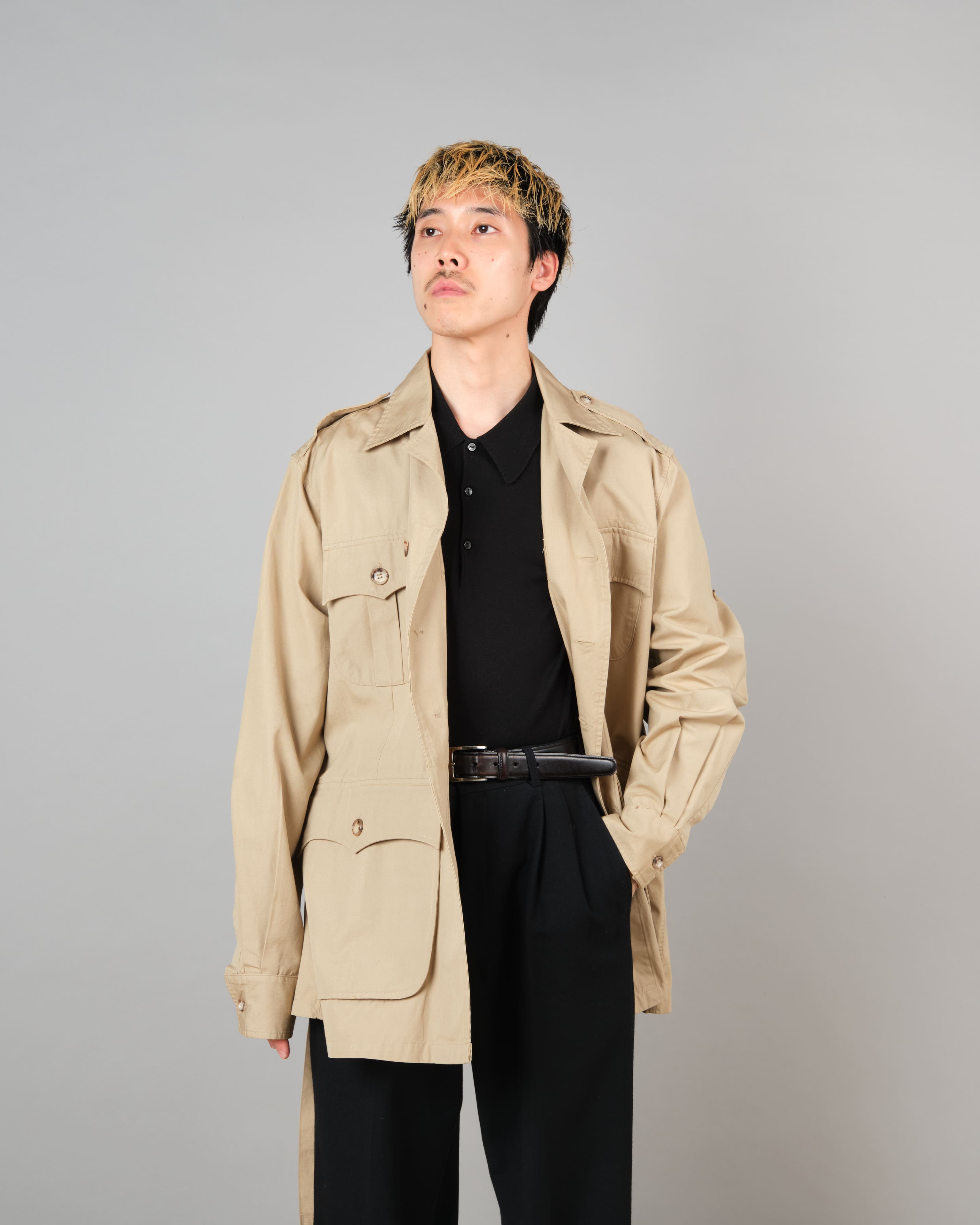 【~80's】Vintage Willis&Geiger Bush Poplin Safari Jacket Size.42 "Made in U.S.A."