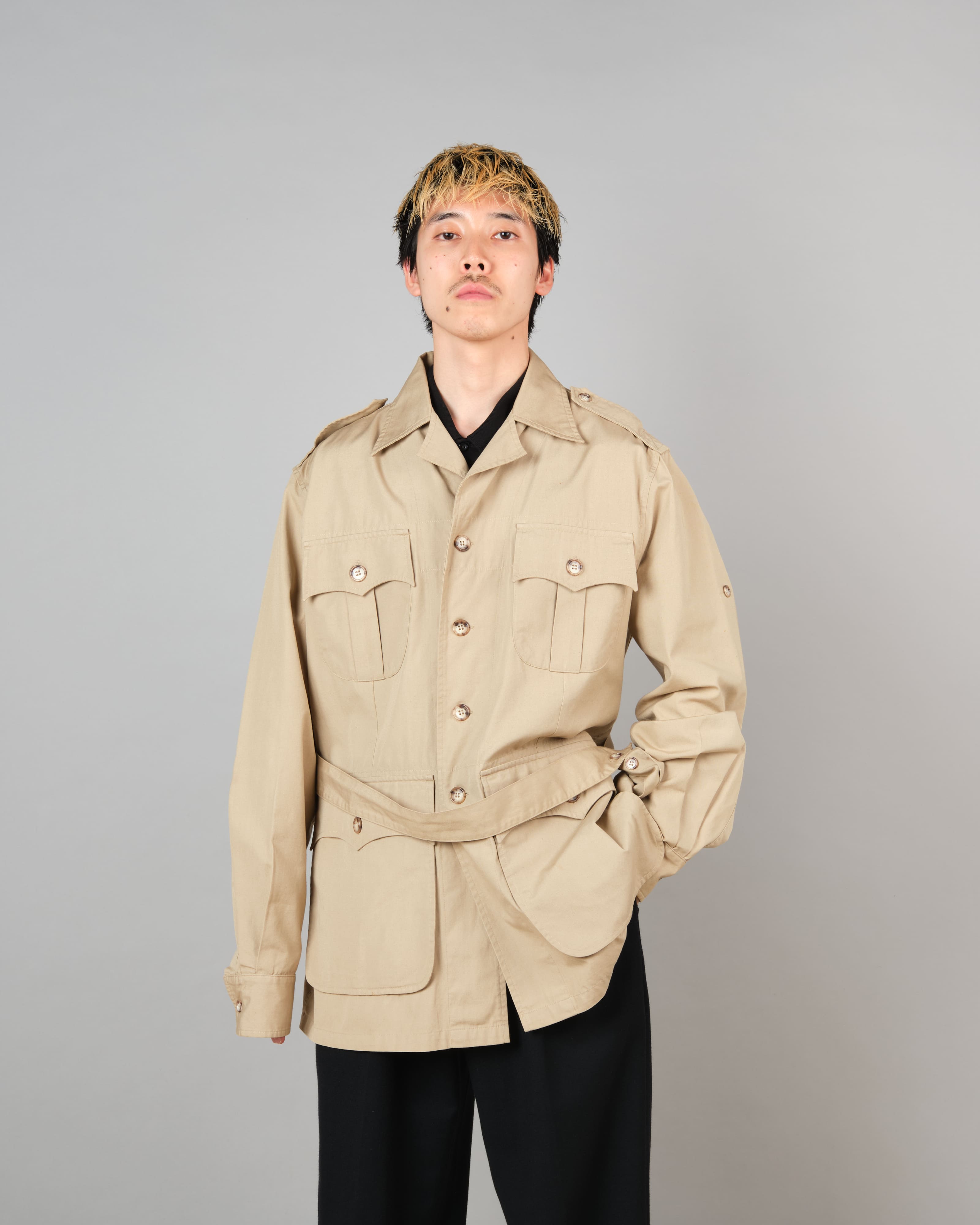 【~80's】Vintage Willis&Geiger Bush Poplin Safari Jacket Size.42 "Made in U.S.A."