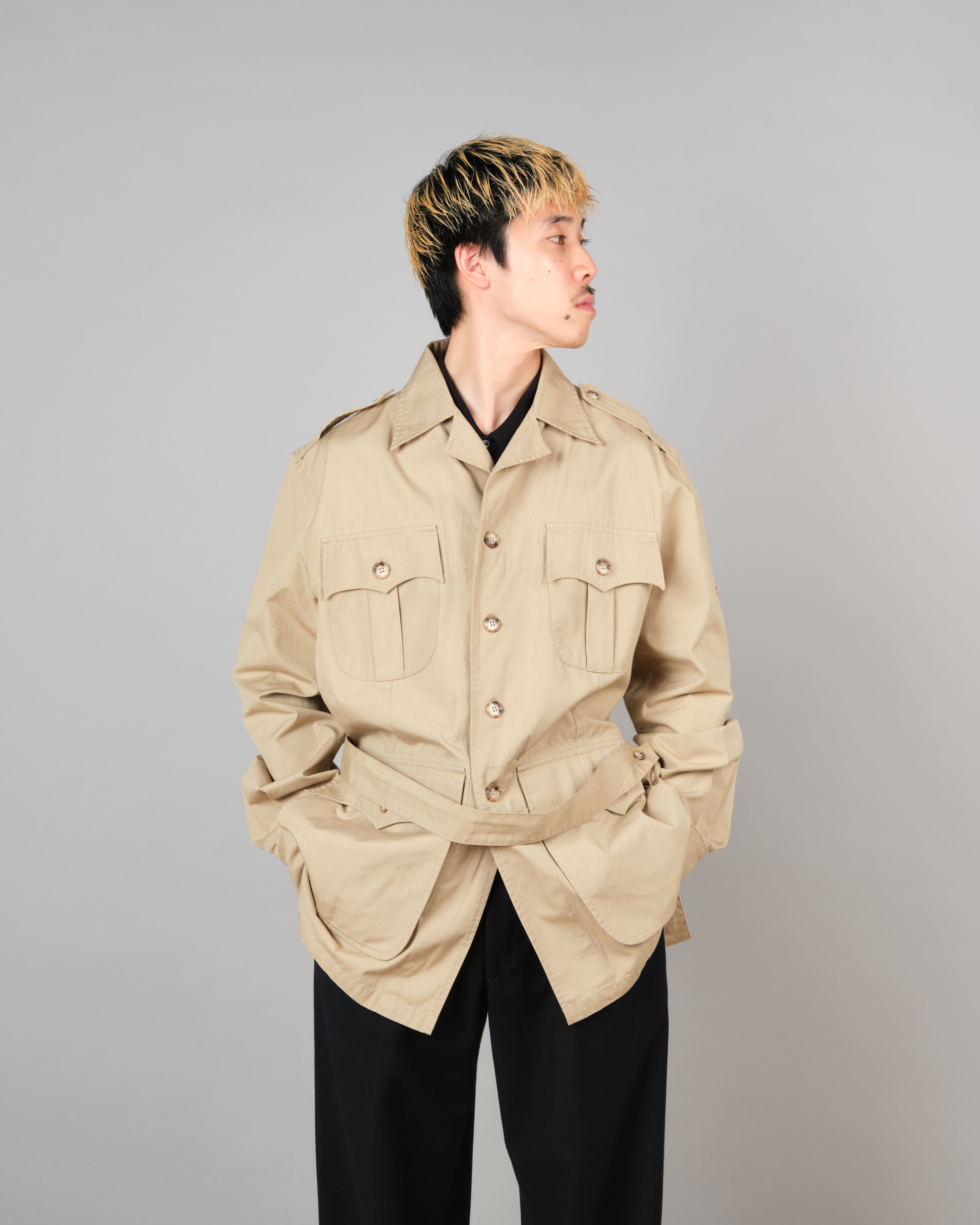 【~80's】Vintage Willis&Geiger Bush Poplin Safari Jacket Size.42 "Made in U.S.A."