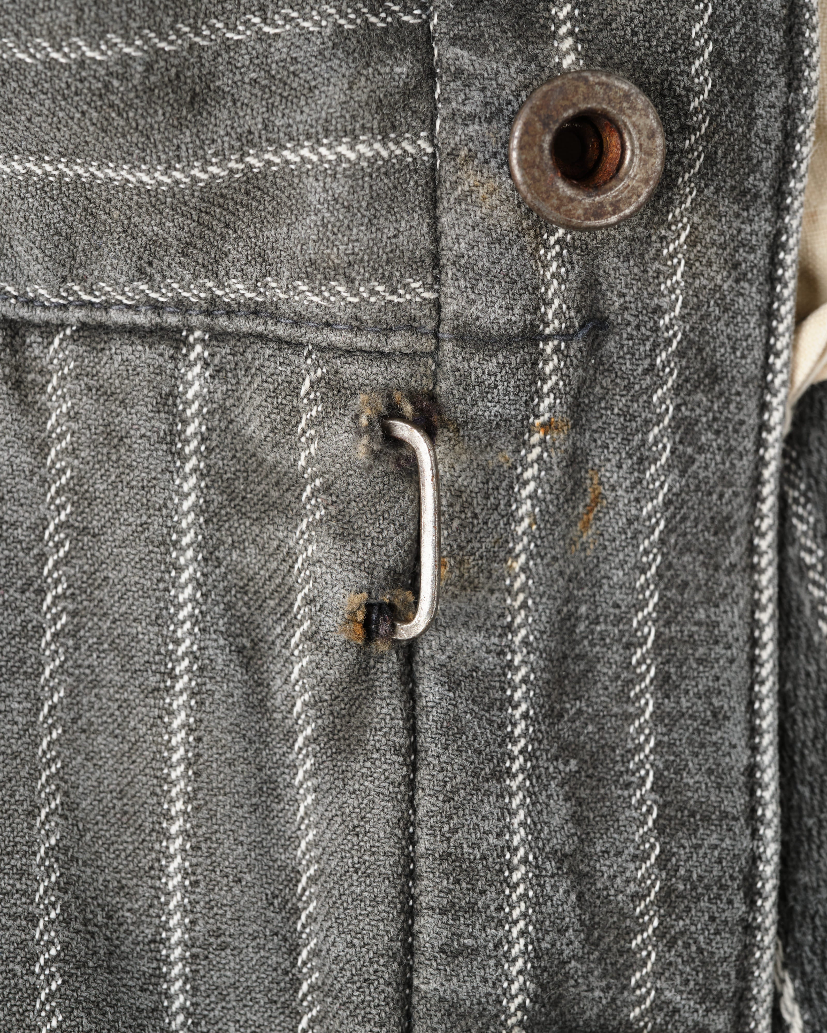 【~40’s】French Vintage Cotton Striped Work Pants "Le Mont St Michel"