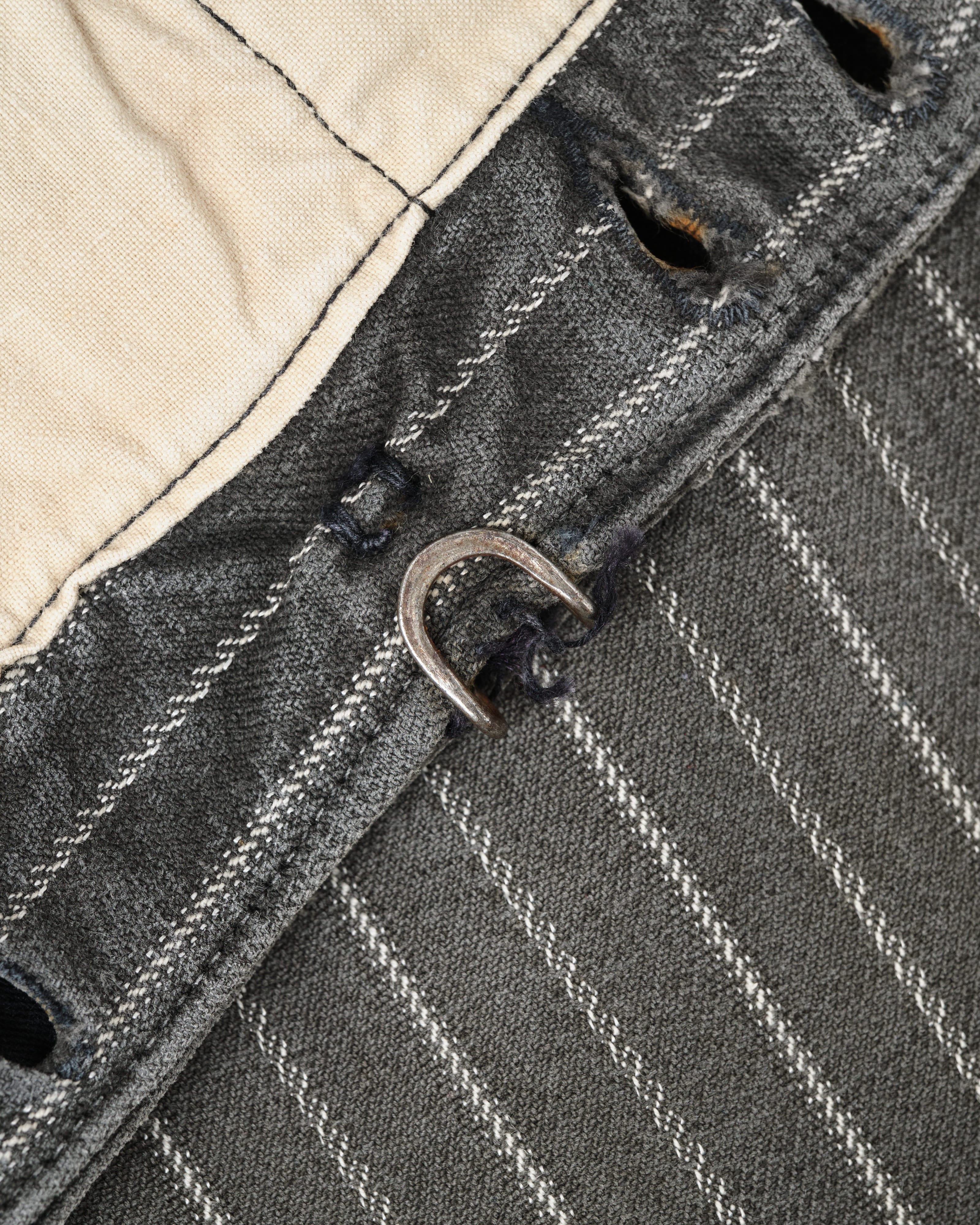 【~40’s】French Vintage Cotton Striped Work Pants "Le Mont St Michel"