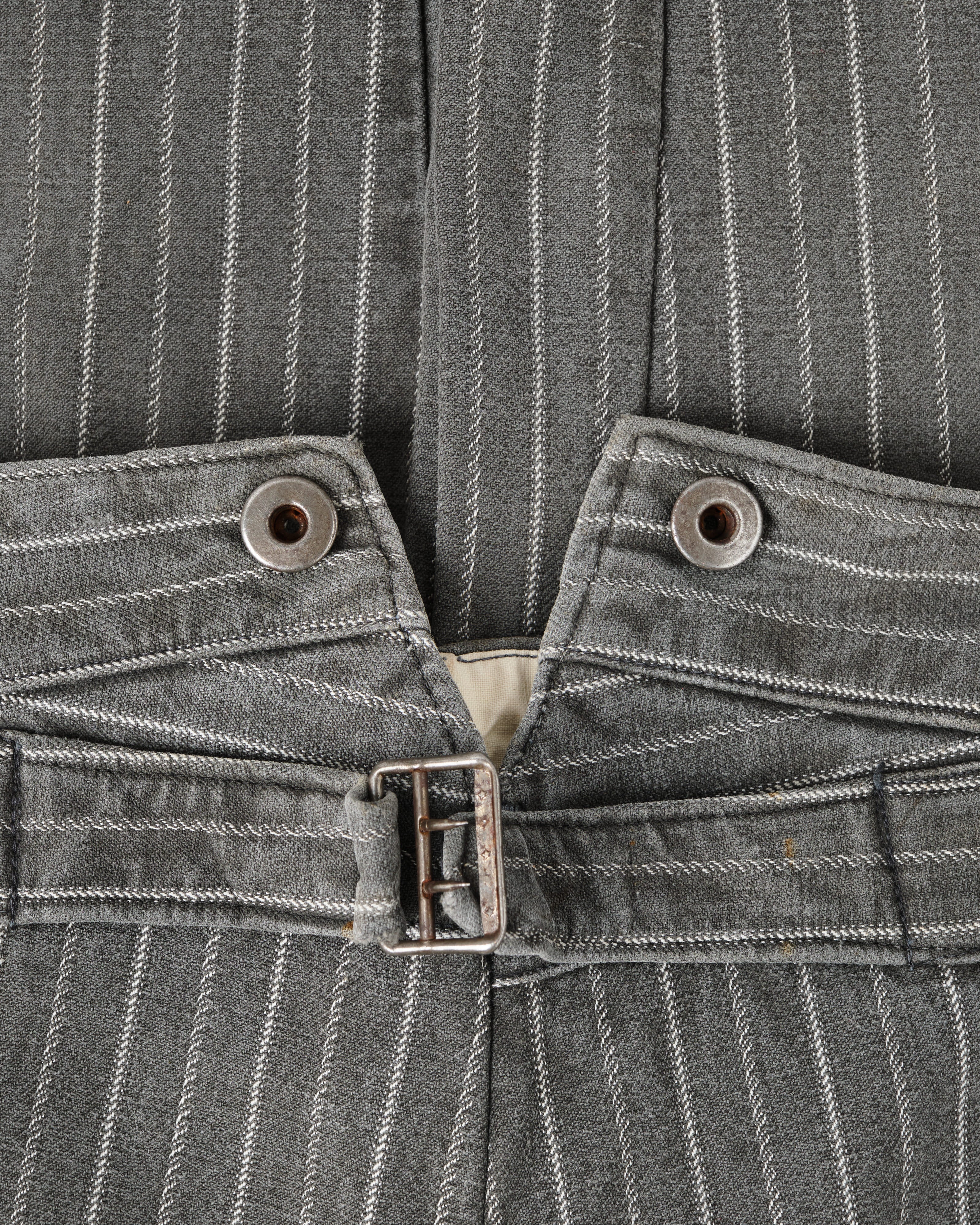 【~40’s】French Vintage Cotton Striped Work Pants "Le Mont St Michel"